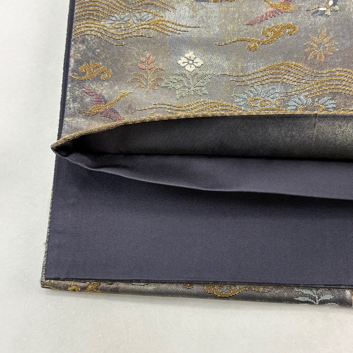 MO-3176 袋帯 暈し 鳥と花 金糸 老竹色 楽天市場】【美品】 袋帯 秀品 招宴花鳥文様 松竹梅 金糸 箔 金色 六通