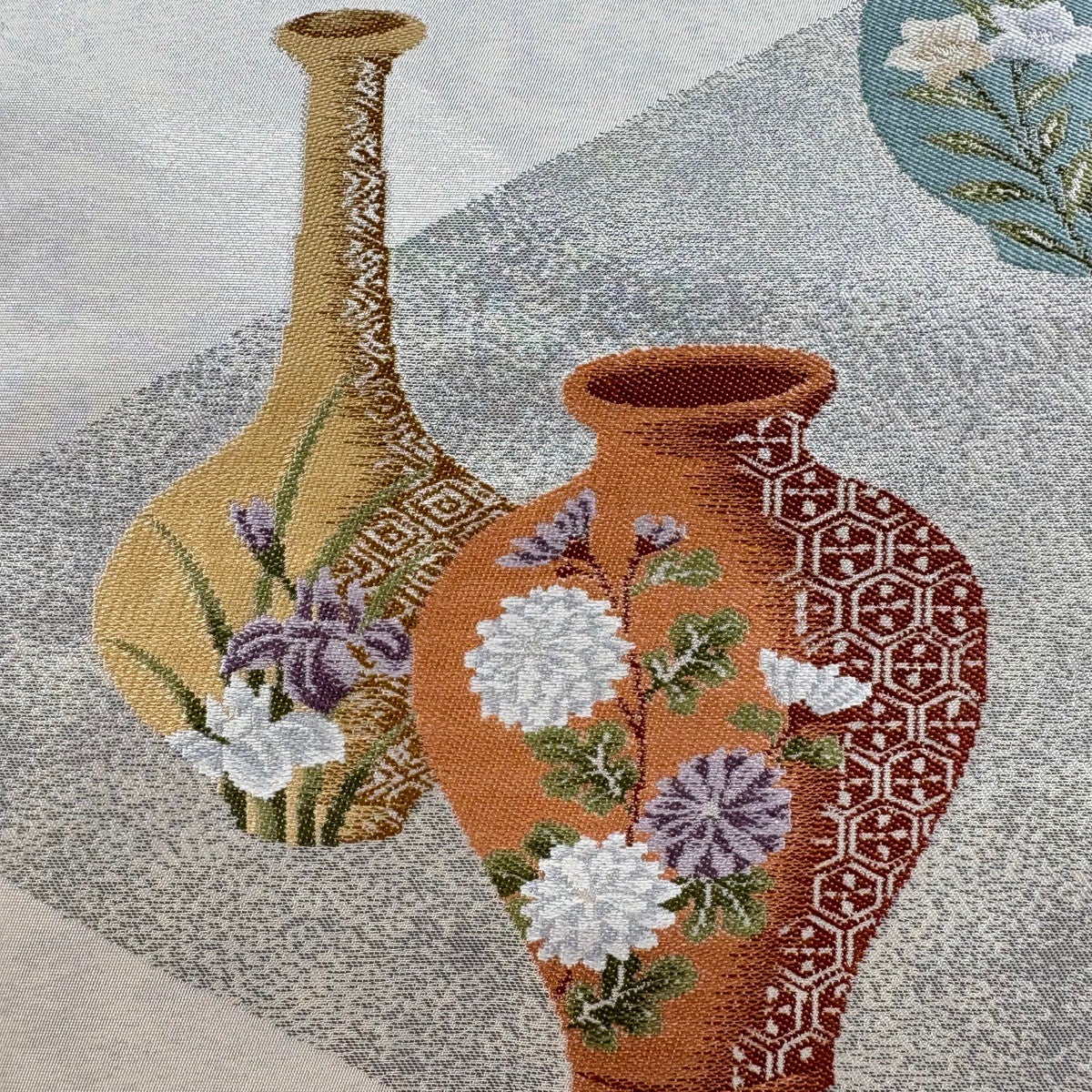 昭和レトロ　ヴィンテージ　古着 豪華　高級シルク刺繍 Vintage 60s フローラル柄 総刺繍 デザイン リバーシブル チャイナ