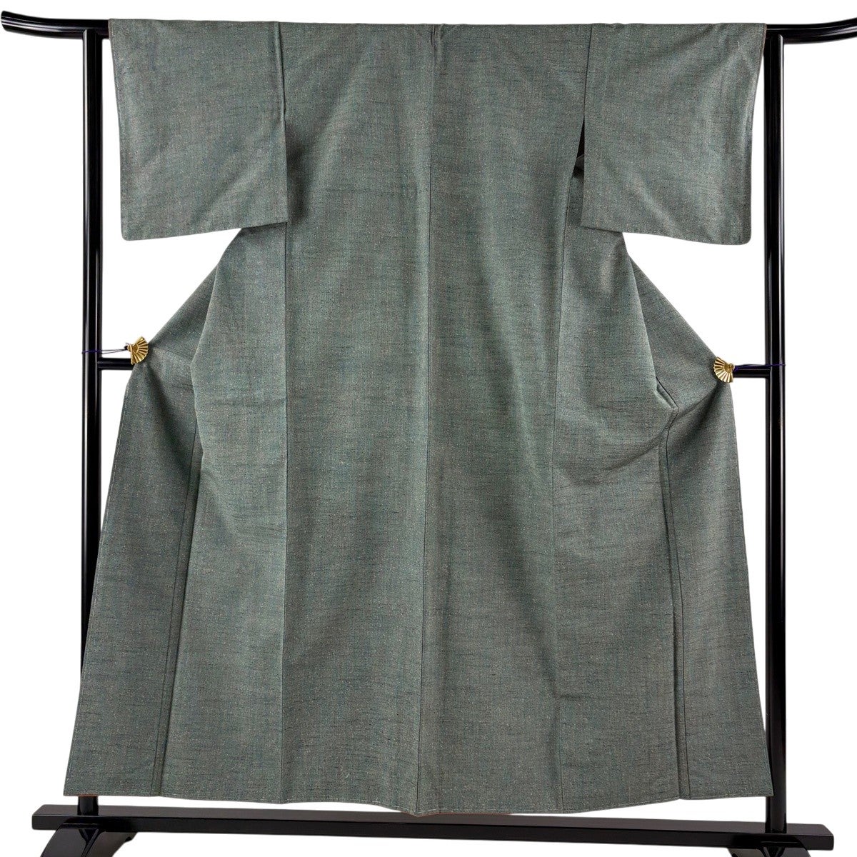 小紋　アンティーク　十字　幾何学　身丈150　裄61.5　正絹　着物　024tz あおき【D-4006】刺繍 小紋 鈍色 幾何文:身丈157.5/裄67 - 銀座きもの