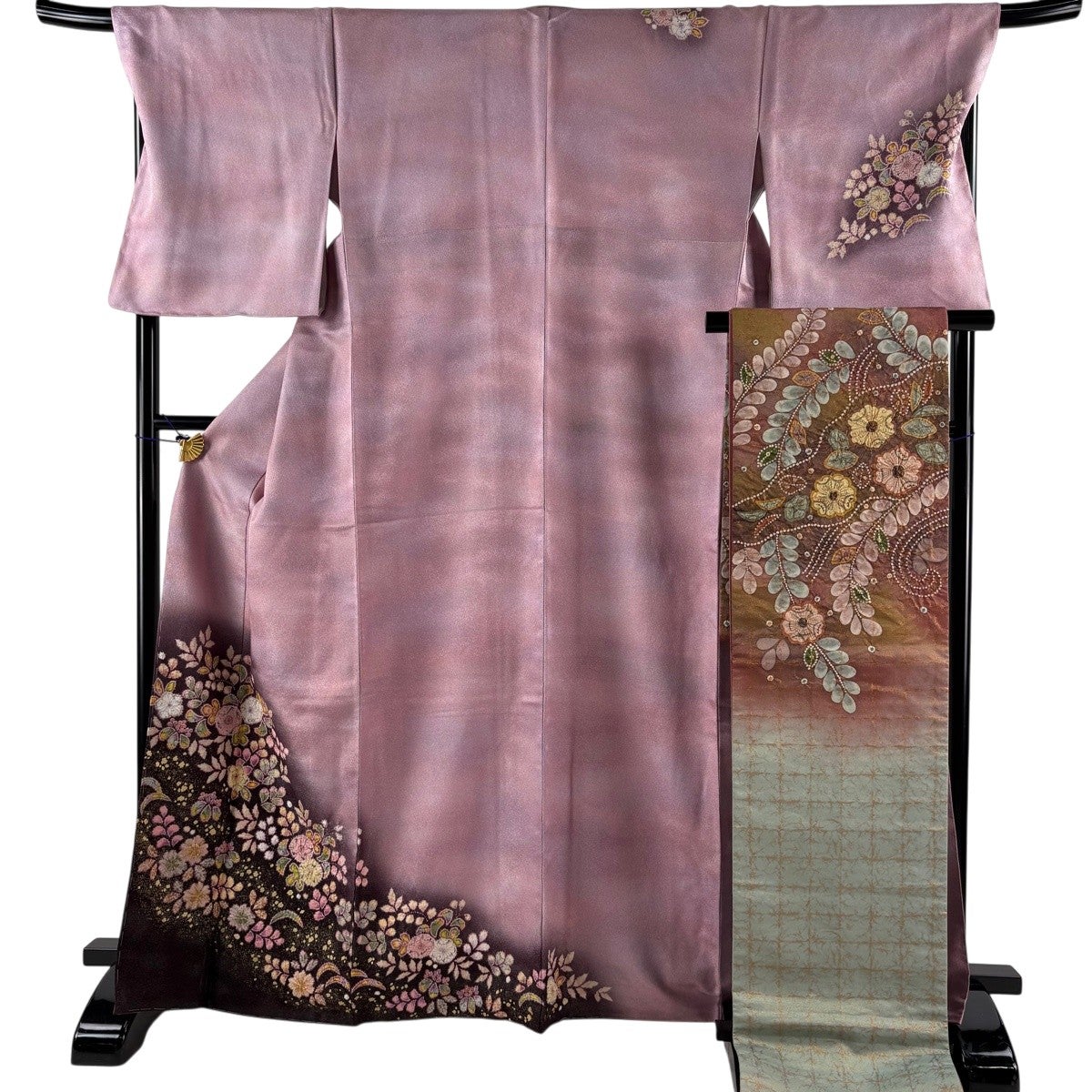 美品】 付下げ 身丈167cm 裄丈69.5cm L 袷 翠山工房 袋帯セット やまと