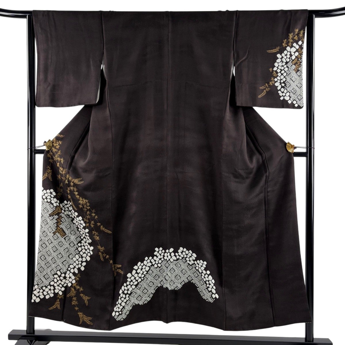 美品】 訪問着 身丈162cm 裄丈64.5cm M 袷 大名行列 人物 金彩 紺色