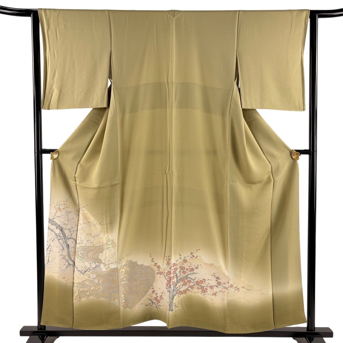 美品】 色留袖 身丈152.5cm 裄丈62cm S 袷 草花 観世水 金銀彩