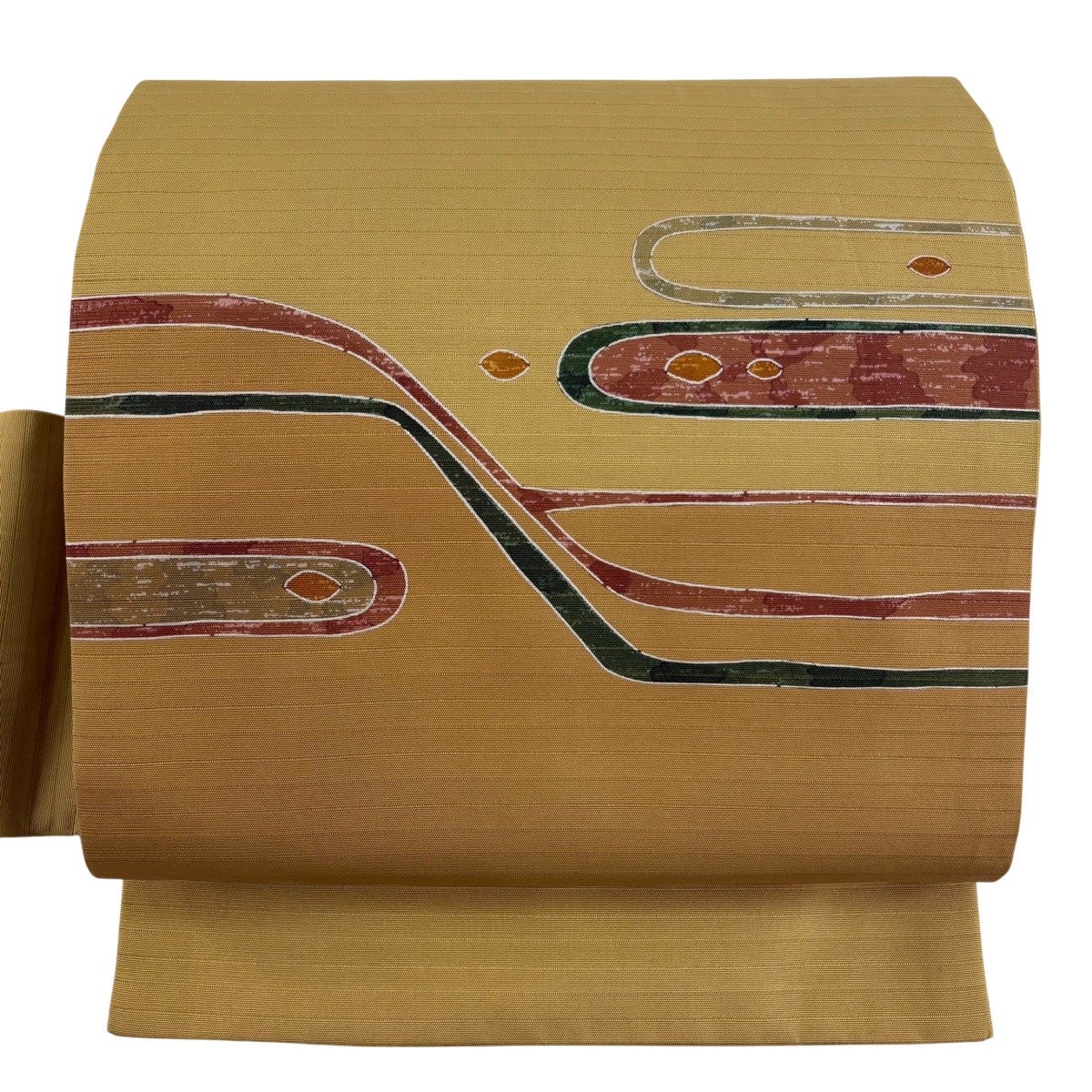 美品】 名古屋帯 秀品 夏帯 絽 八寸名古屋帯 松葉仕立て 縞 幾何学模様