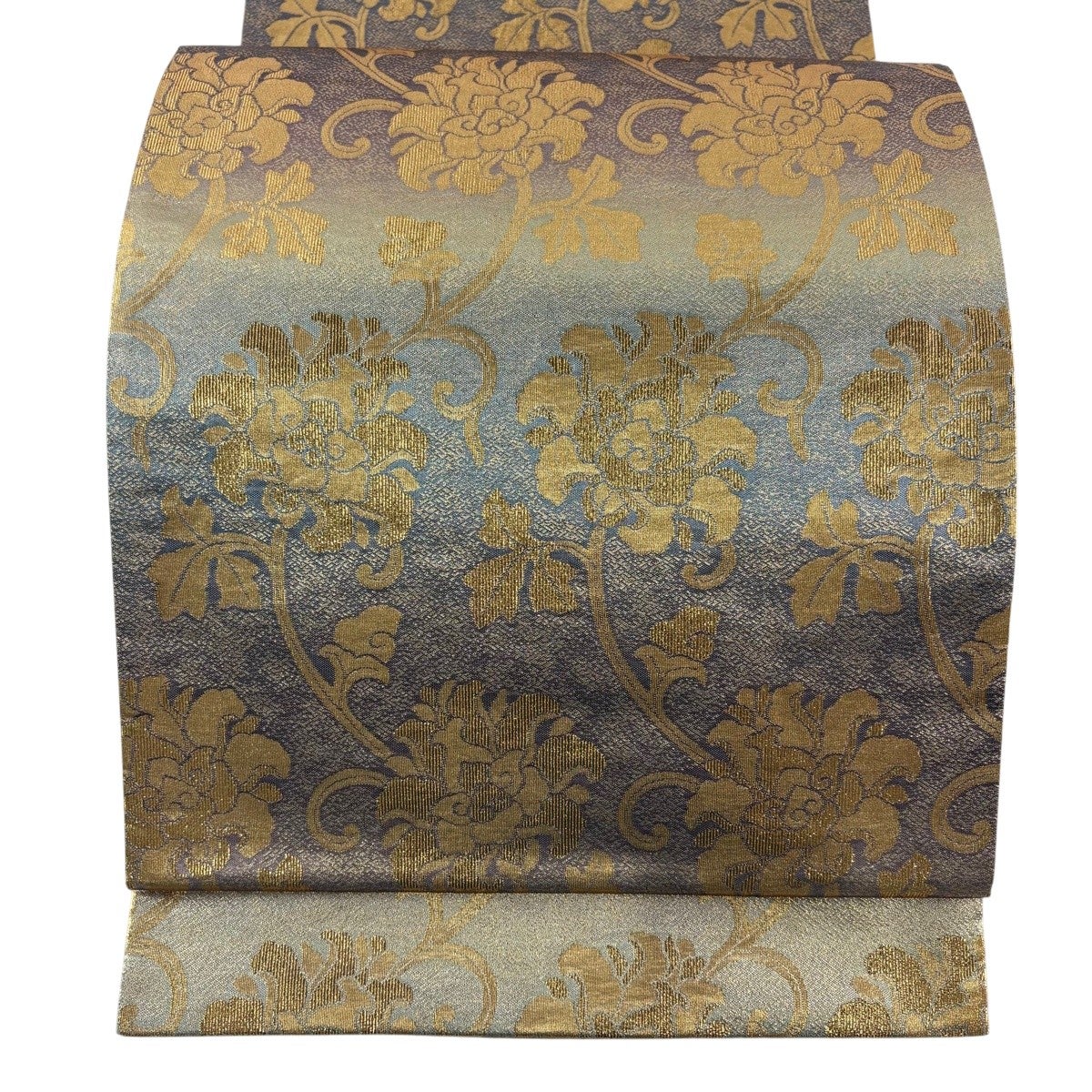 袋帯 秀品 幾何学模様 箔 金色 全通 正絹｜中古・古着・リサイクル着物