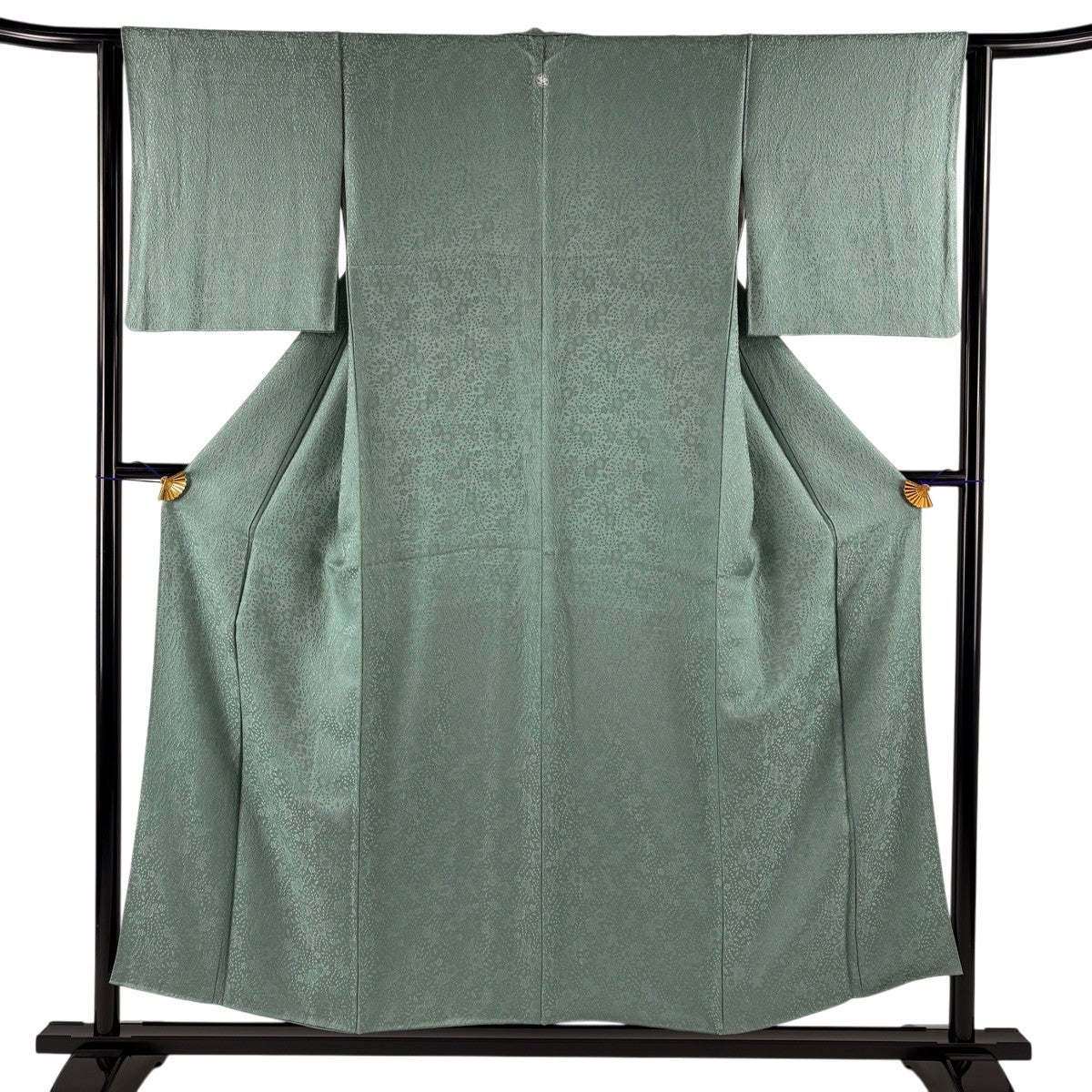 バイセル 着物 名品 色無地 深緑 正絹 袷（10月～5月） 166.5cm L
