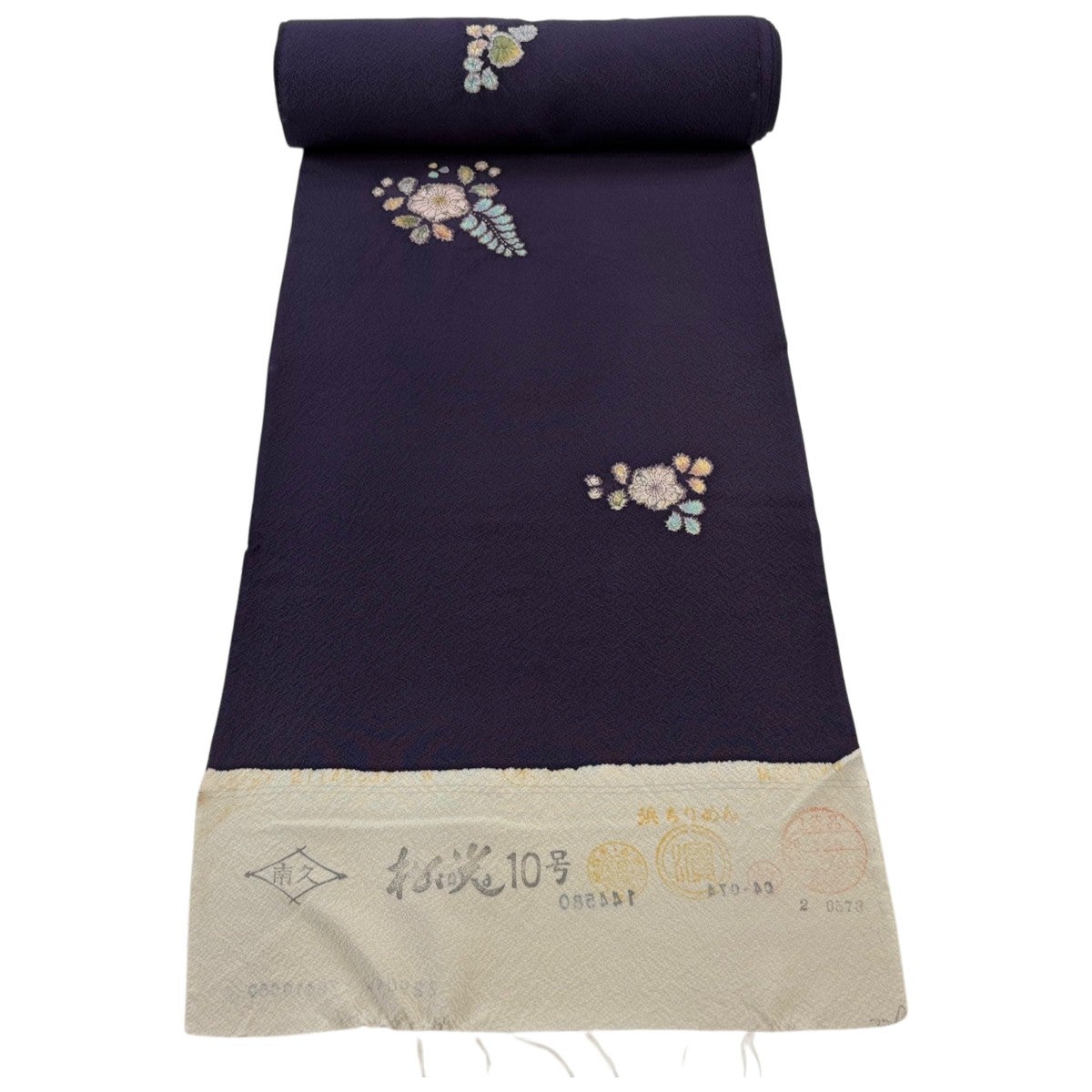 反物 秀品 小紋 草花 薄紫 正絹｜中古・古着・リサイクル着物通販