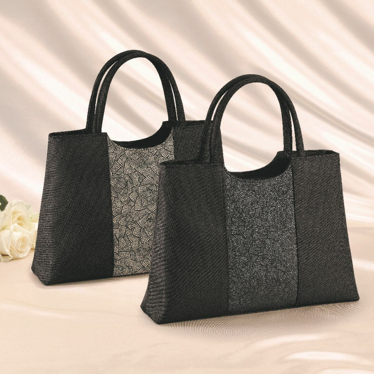 新品】桂由美 高貴なる薔薇 京印伝フォーマルバッグ ブラック 黒 IE