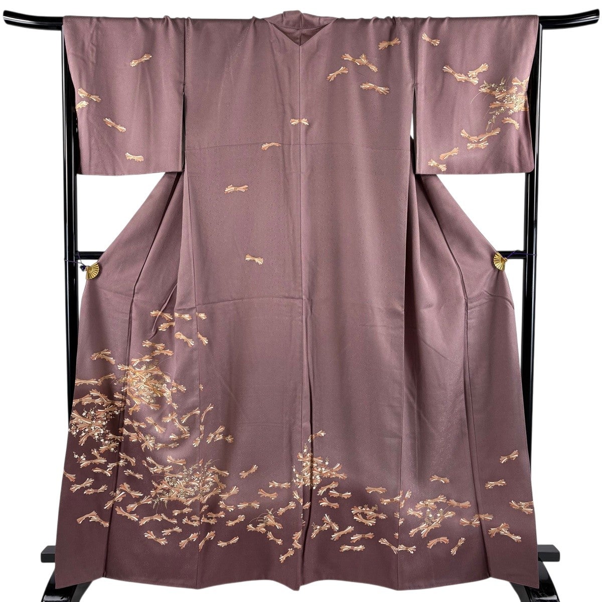 振袖 身丈166cm 裄丈67.5cm L 袷 袋帯フルセット 束ね熨斗 草花 金糸