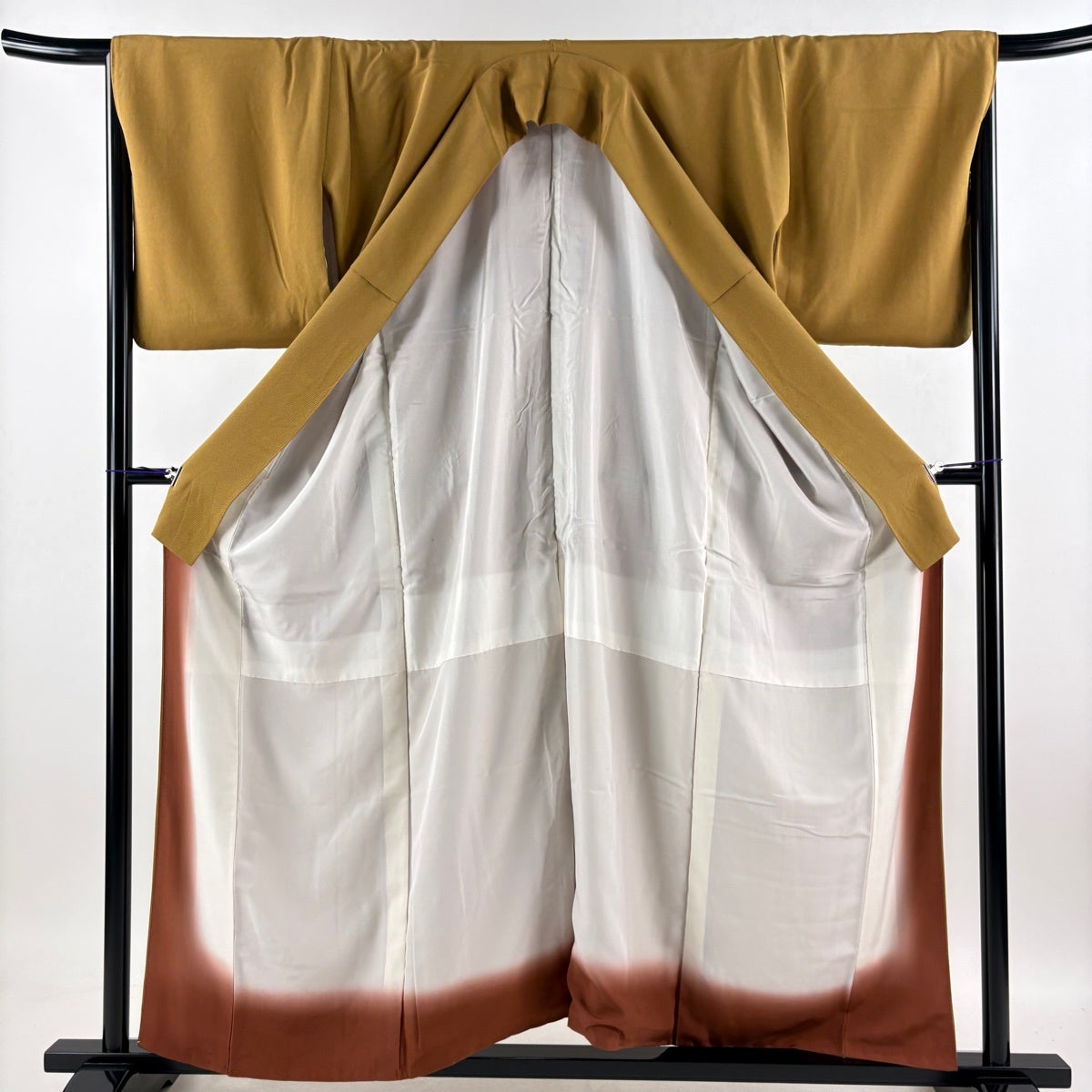 30%OFF 江戸小紋 身丈156.5cm 裄丈67cm M 袷 万筋 山吹茶色 正絹 名品