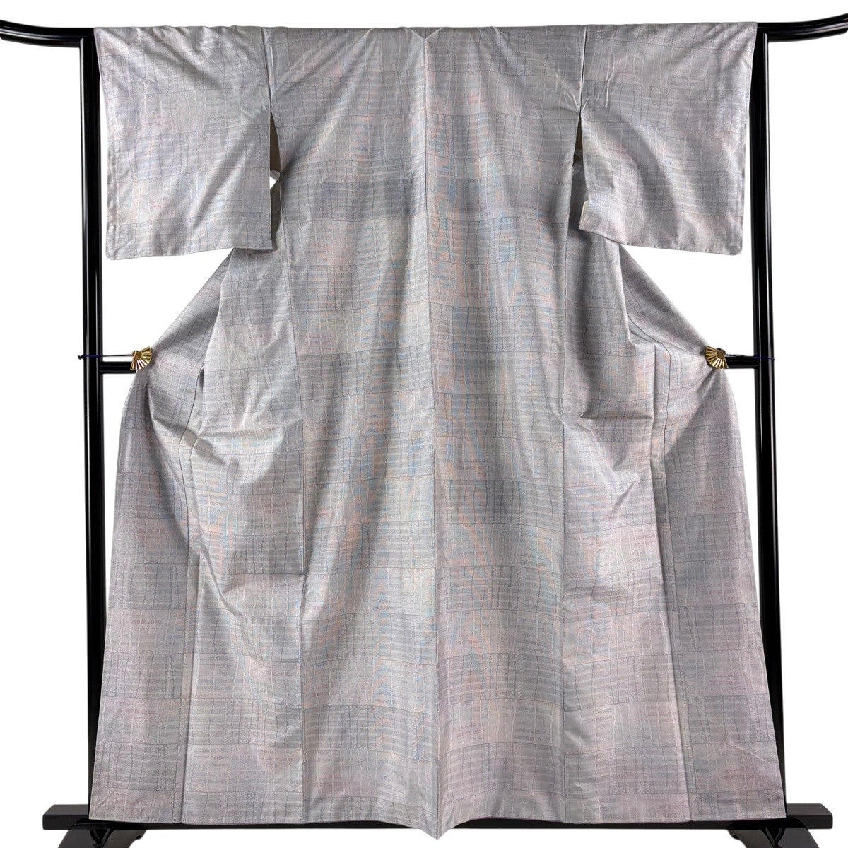 美品】 大島紬 身丈159.5cm 裄丈64cm M 袷 純泥染 証紙あり 縦縞 幾何
