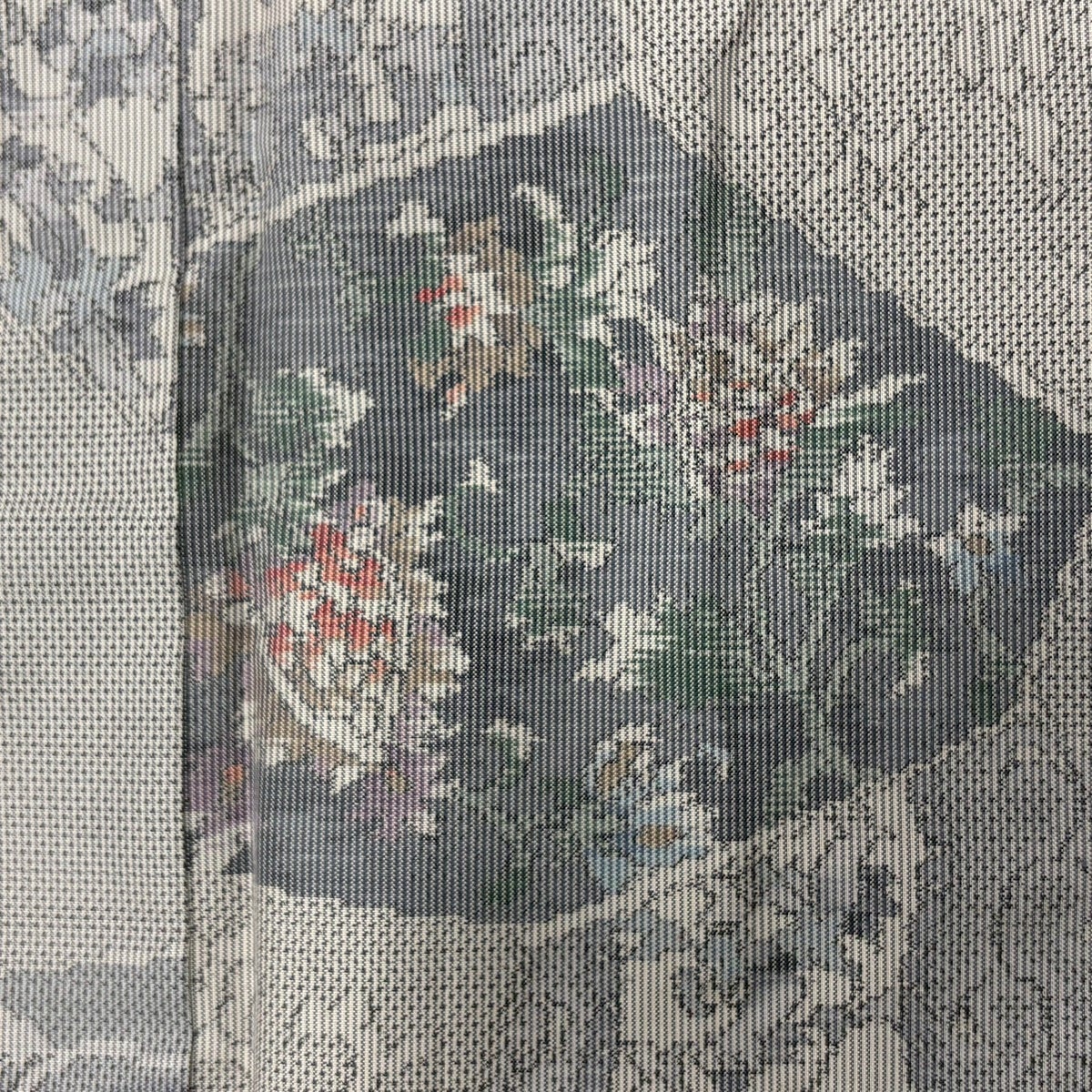 美品】 大島紬 身丈159.5cm 裄丈66cm M 袷 都喜ヱ門 証紙あり 幾何学