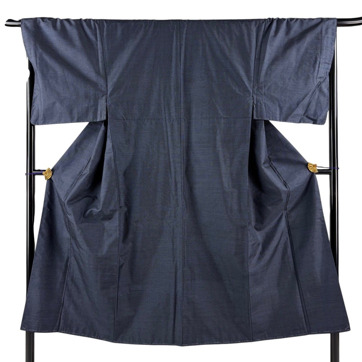 男着物 身丈155cm 裄丈67.5cm L 袷 アンサンブル 紬地 灰色 正絹 秀品