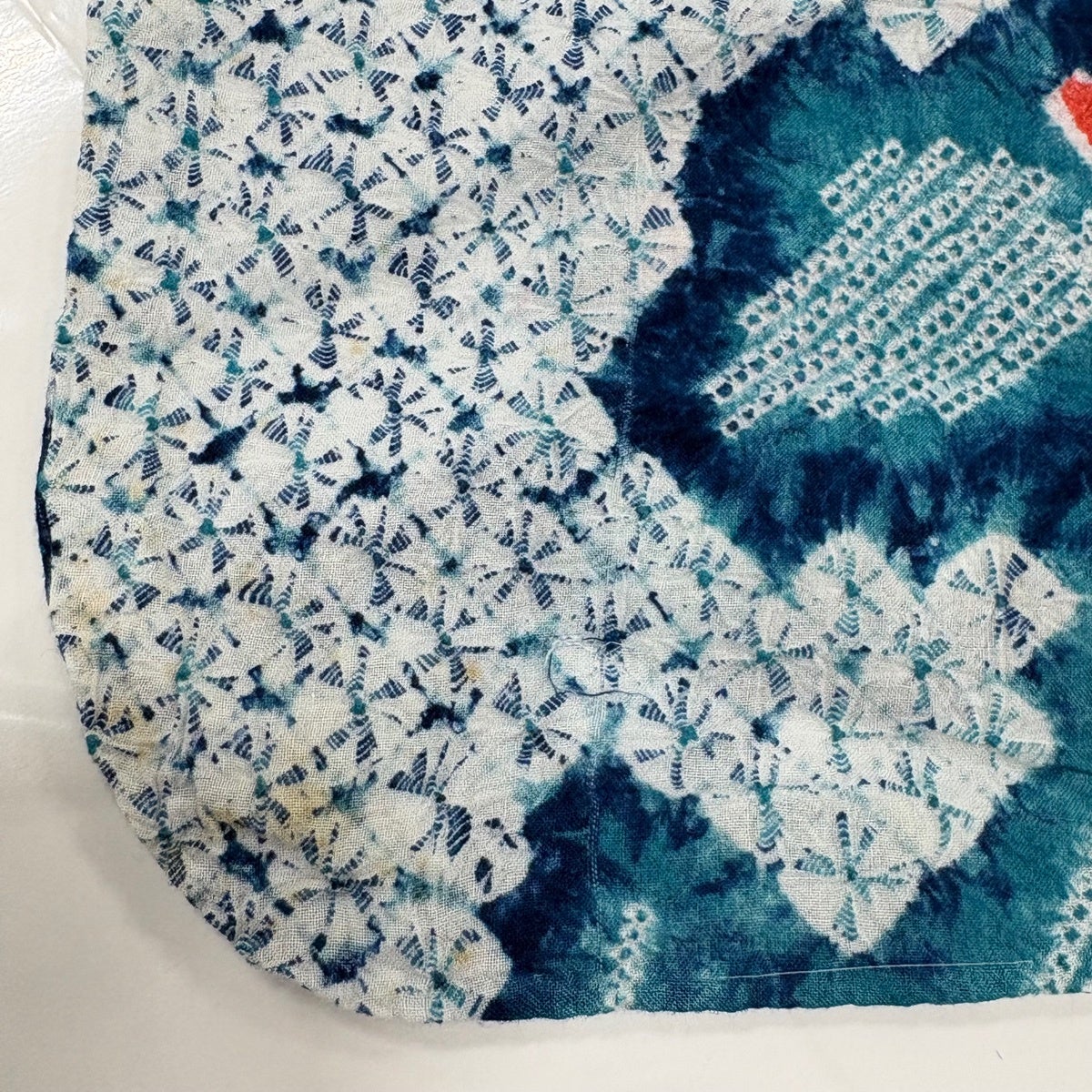 浴衣 身丈158.5cm 裄丈64cm M 絞り浴衣 菖蒲 青緑 綿 名品｜中古・古着