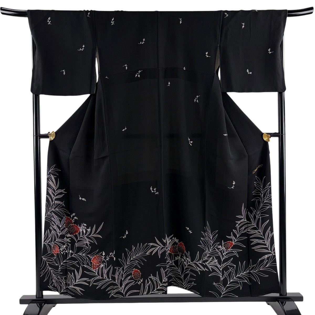 美品】 付下げ 身丈155cm 裄丈68cm L 袷 コシノヒロコ 落款あり 草花