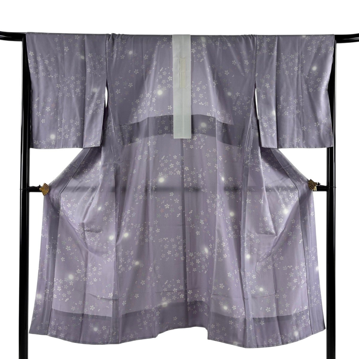 美品】 長襦袢 身丈131cm 裄丈66cm M 桜 蛍ぼかし 紫 正絹 秀品｜中古