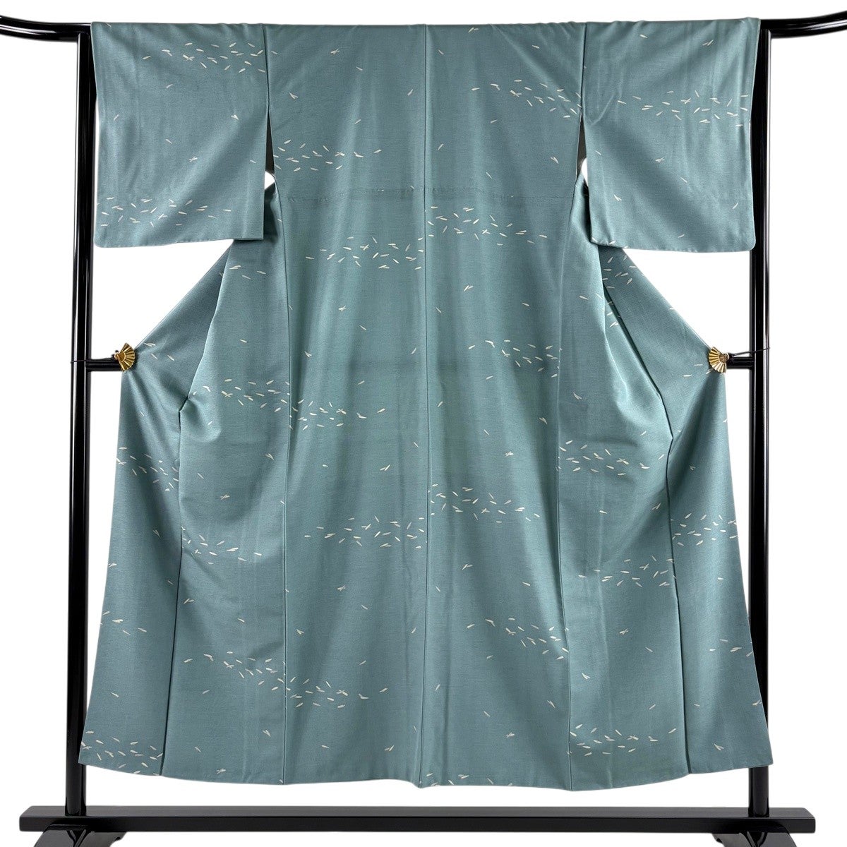 小紋 身丈161cm 裄丈62cm S 単衣 兎 藍色 正絹 秀品｜中古・古着