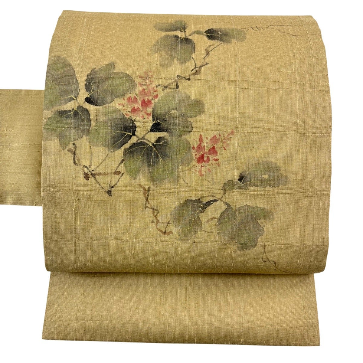 専用　m606 紬地　市松花鳥文　正絹　名古屋帯 名古屋帯 名品 夏帯 紬地 鳥 四角 深緑 正絹｜中古・古着・リサイクル