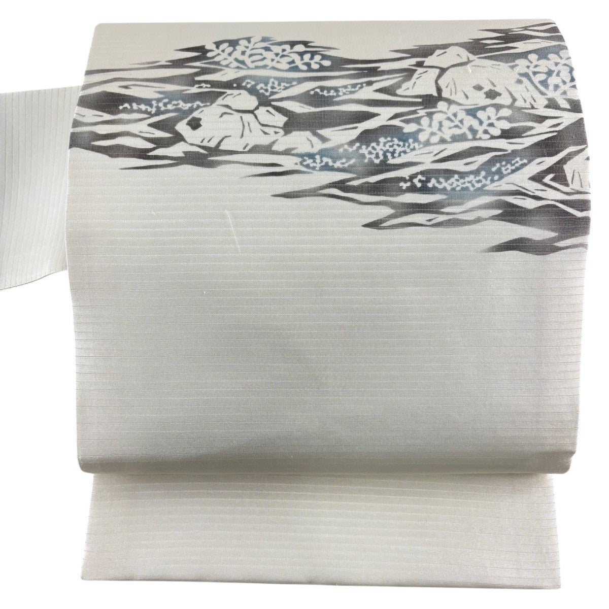 美品】 名古屋帯 秀品 落款あり 夏帯 絽 菖蒲 水色 正絹｜中古・古着