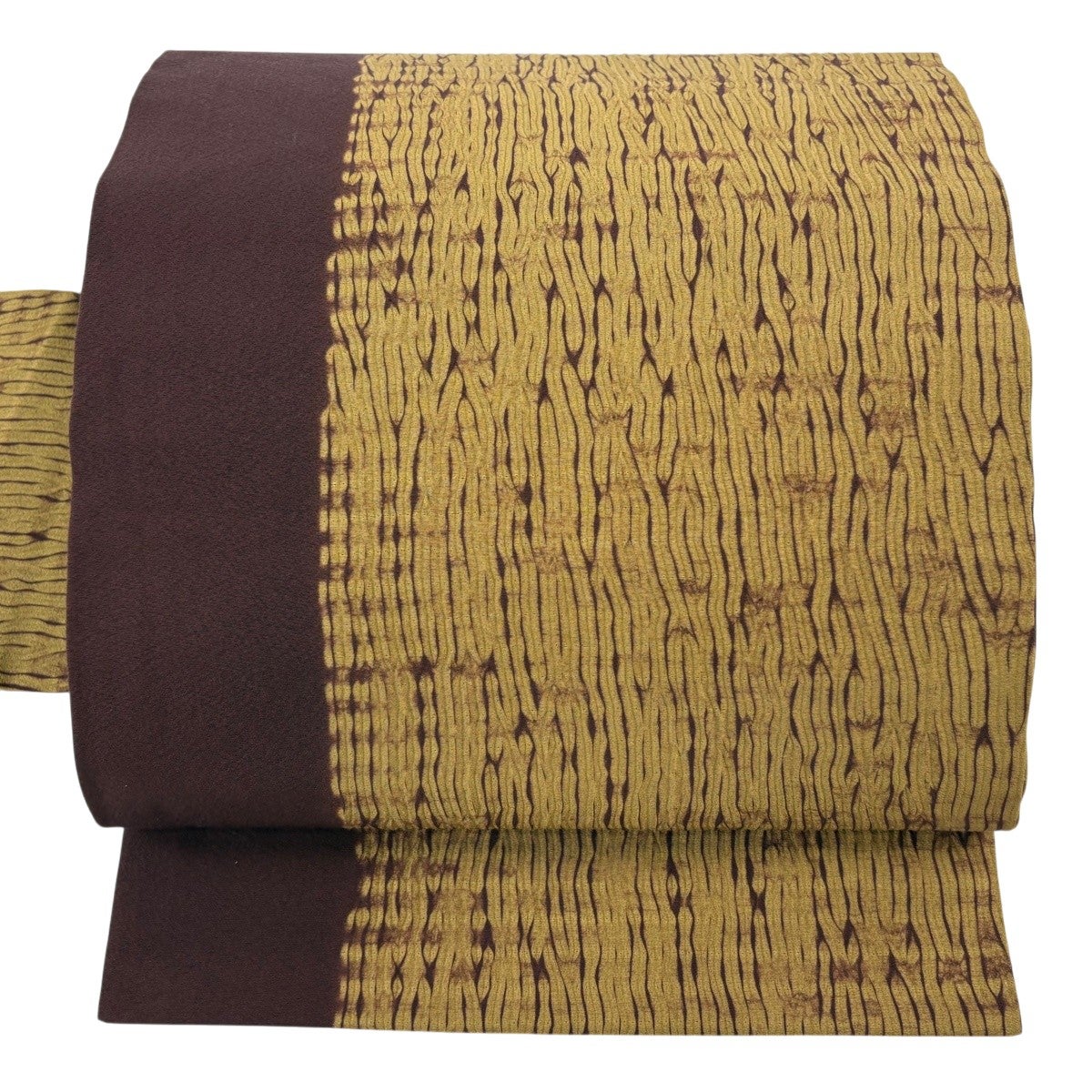 50%OFF 【美品】 名古屋帯 秀品 幾何学 絞り 山吹茶色 正絹 K50｜中古