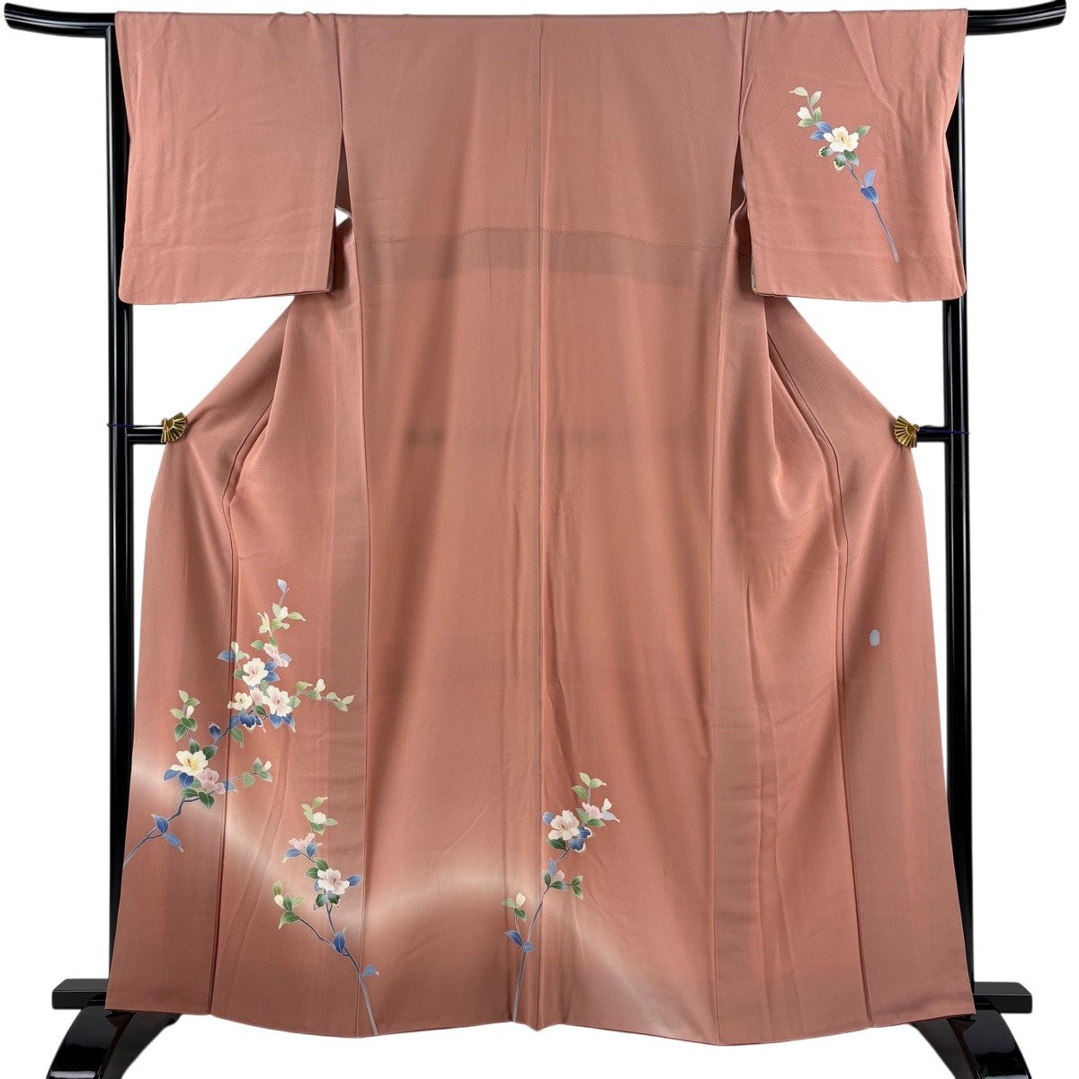 【上質付け下げ】モダン抽象柄／美品／身丈160・裄67／落ち着きある一枚 付下げ 身丈160cm 裄丈67.5cm L 袷 南克治 落款あり 枝花 ぼかし