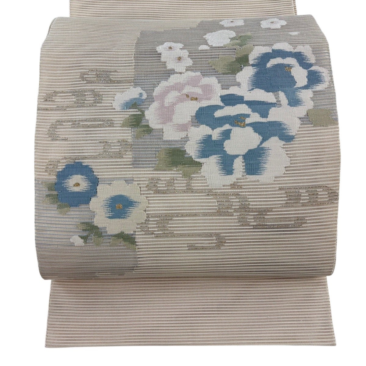 袋帯 秀品 夏帯 絽 秋草 箔 灰白 六通 正絹｜中古・古着・リサイクル
