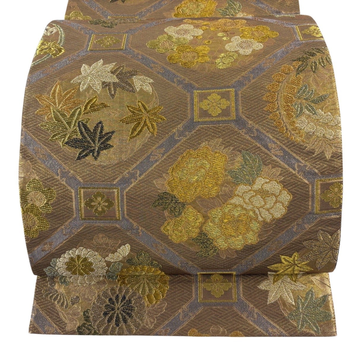 30%OFF 【美品】 袋帯 秀品 関西仕立て 蜀江文 花丸文 金糸 箔 