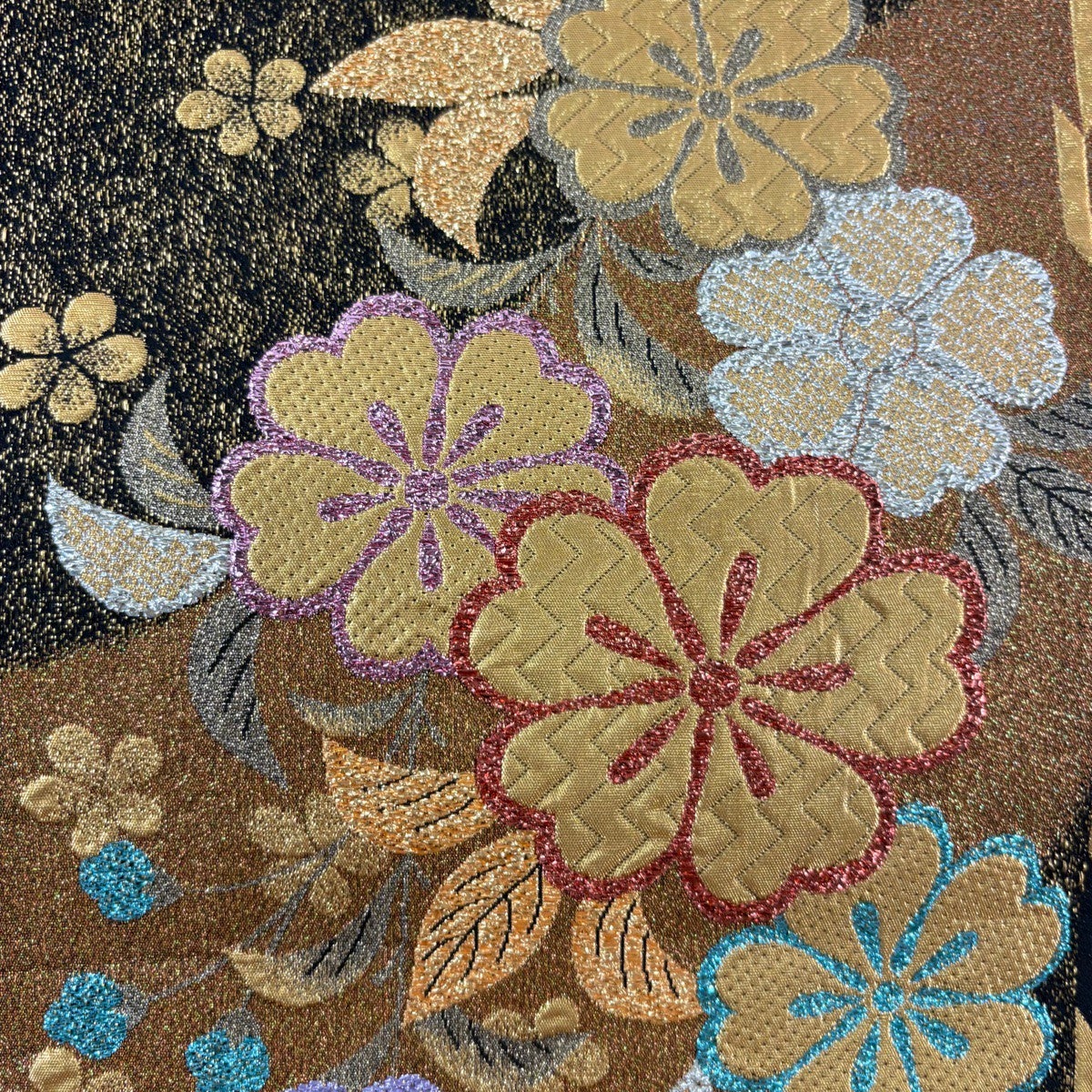 袋帯 秀品 桜 箔 金色 六通 正絹｜中古・古着・リサイクル着物通販