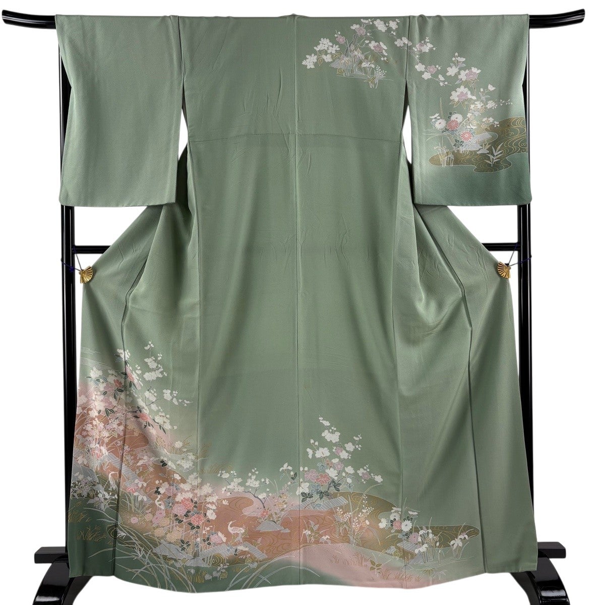 付下げ 身丈164cm 裄丈67cm 正絹 名品 【中古】 30%OFF 【美品】 付下げ 身丈164cm 裄丈66cm M 袷 やまと 桜 地紋 赤紫