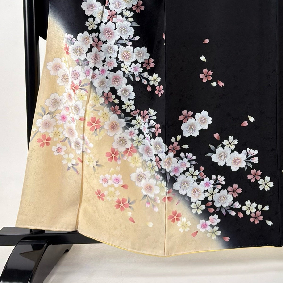美品】 振袖 身丈159cm 裄丈66.5cm M 袷 袋帯フルセット 桜 花びら
