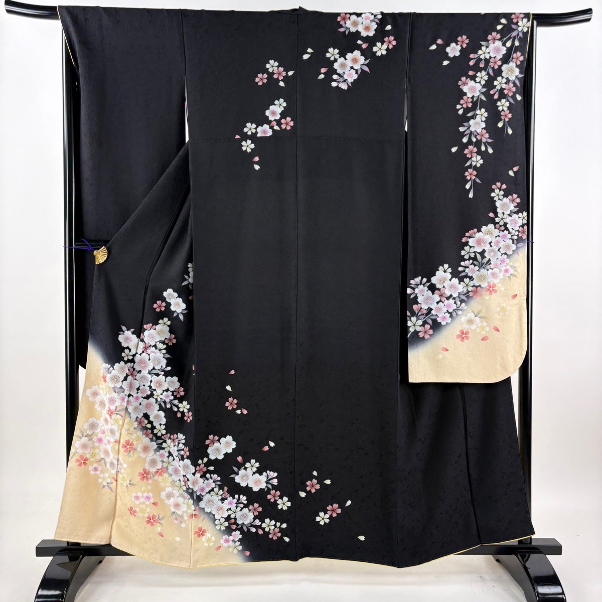 美品】 振袖 身丈159cm 裄丈66.5cm M 袷 袋帯フルセット 桜 花びら