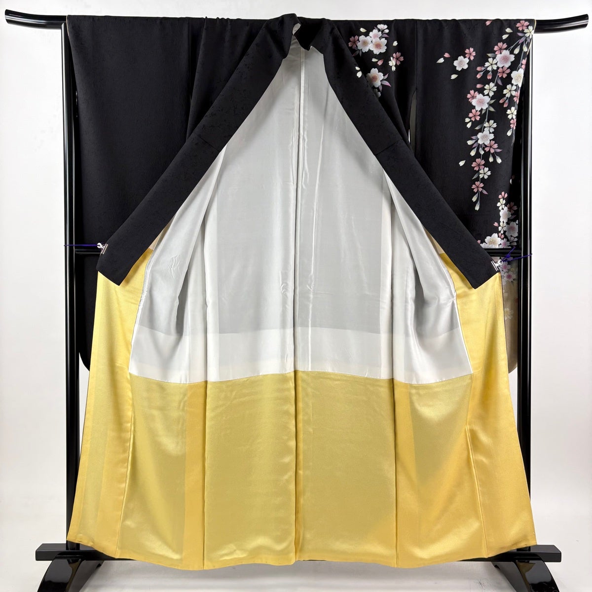 美品】 振袖 身丈159cm 裄丈66.5cm M 袷 袋帯フルセット 桜 花びら