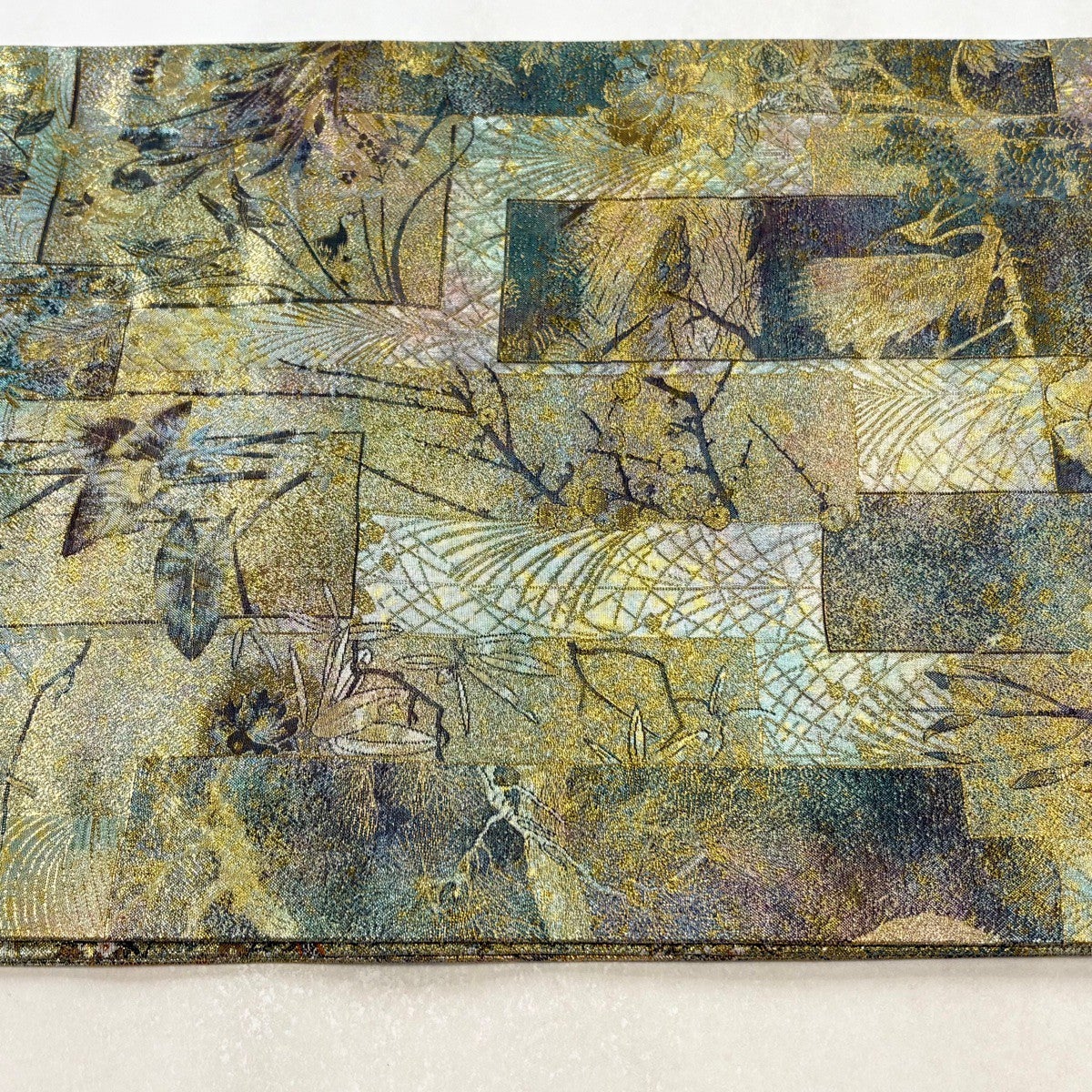 美品】 袋帯 逸品 日本美術名鑑 近代花鳥画 枝花 箔 金糸 金色 全通