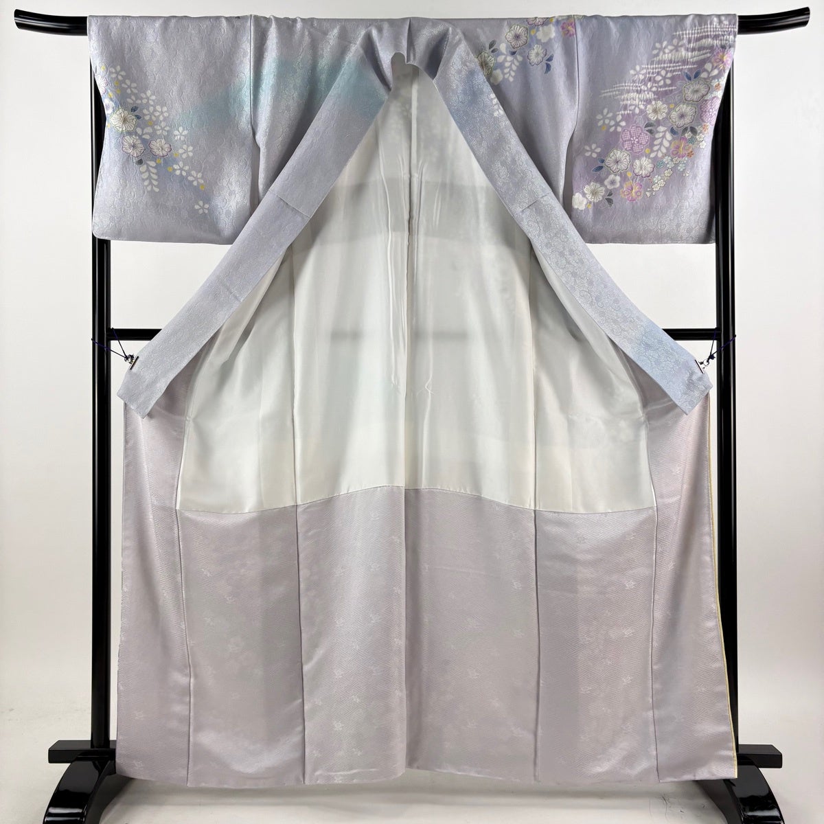 美品】 訪問着 身丈163cm 裄丈67.5cm L 袷 桂由美 落款あり 辻が花 波