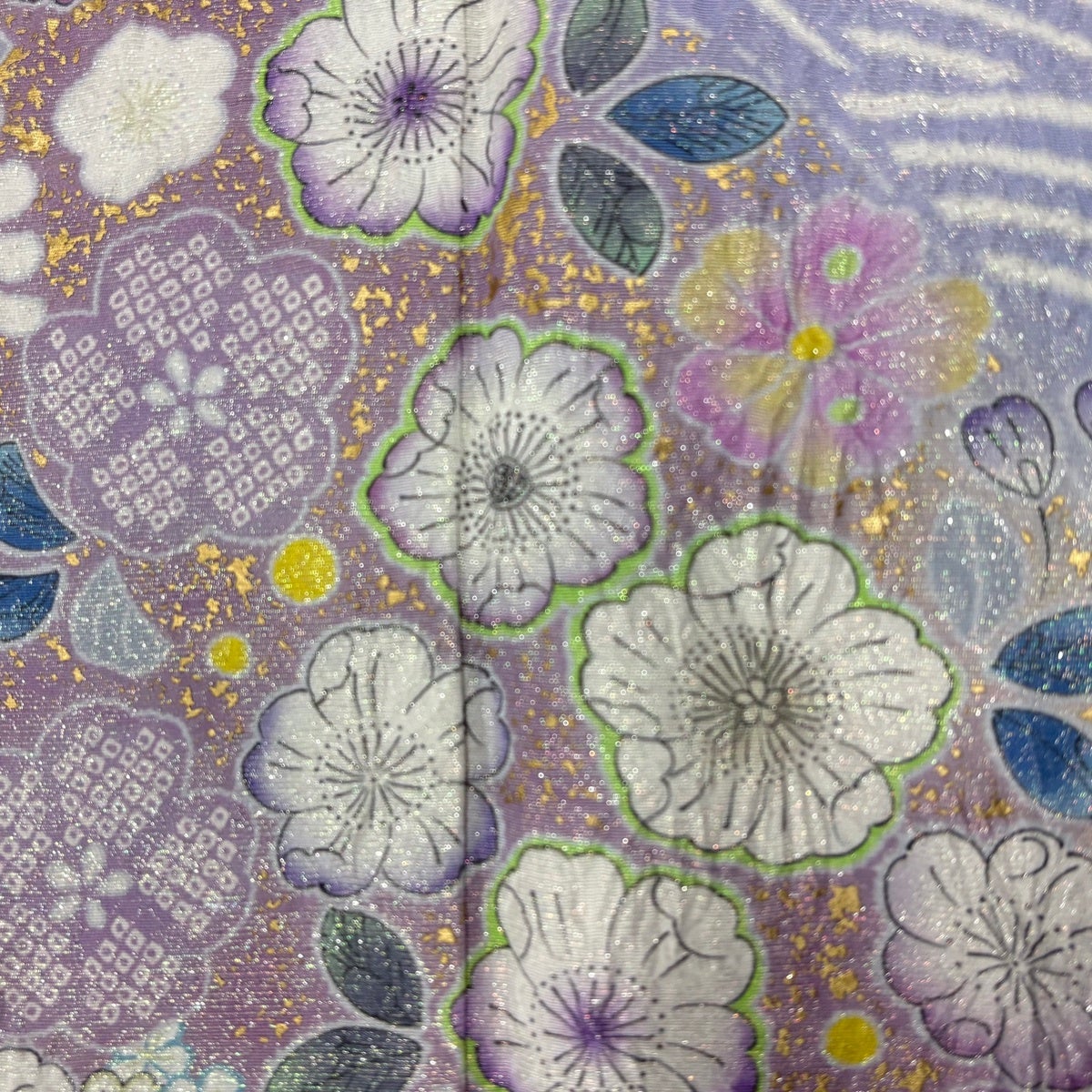 美品】 訪問着 身丈163cm 裄丈67.5cm L 袷 桂由美 落款あり 辻が花 波
