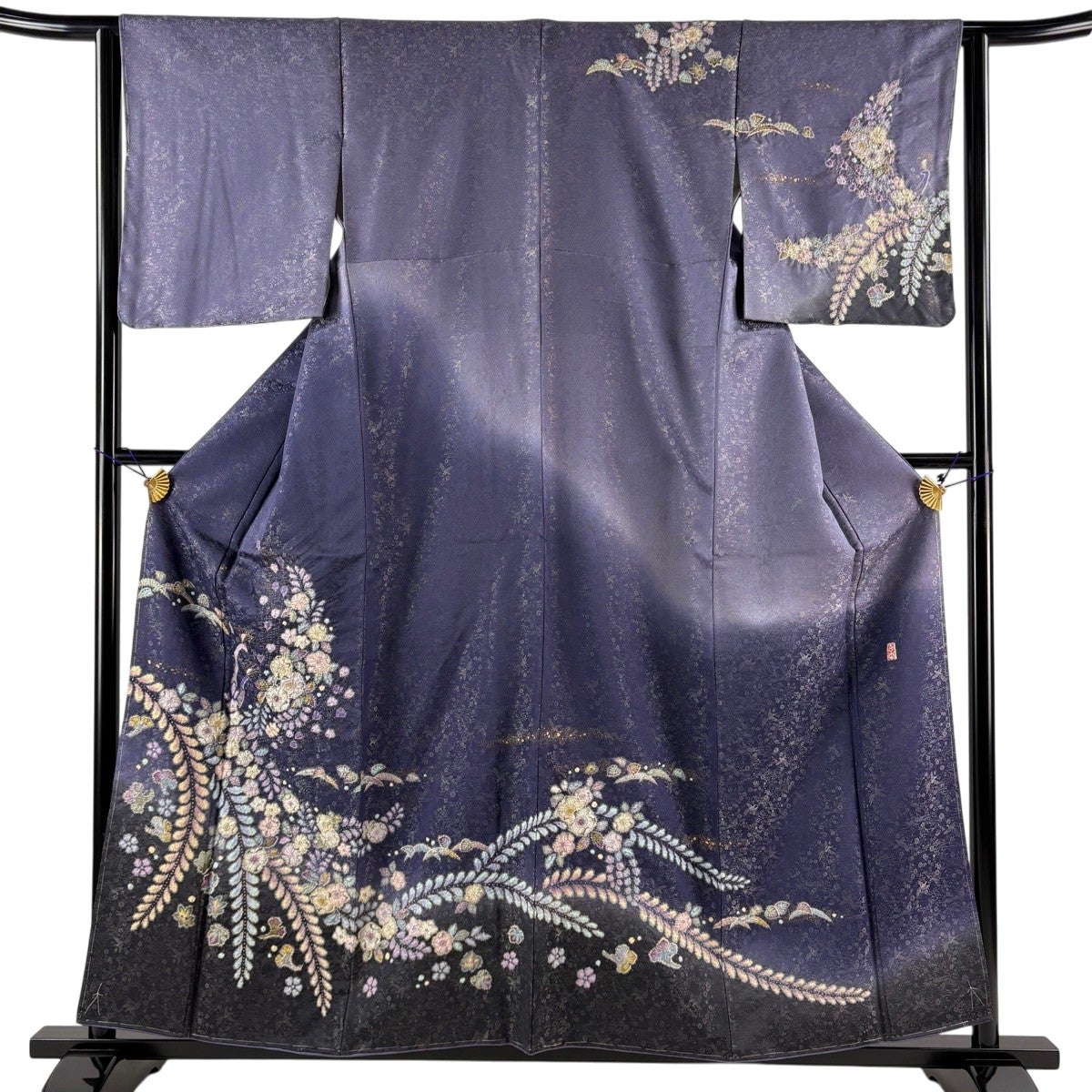 翠山工房 黒 振袖 落款 辻ヶ花 辻が花 辻ケ花 L ブランド着物 fs472_1.jpg