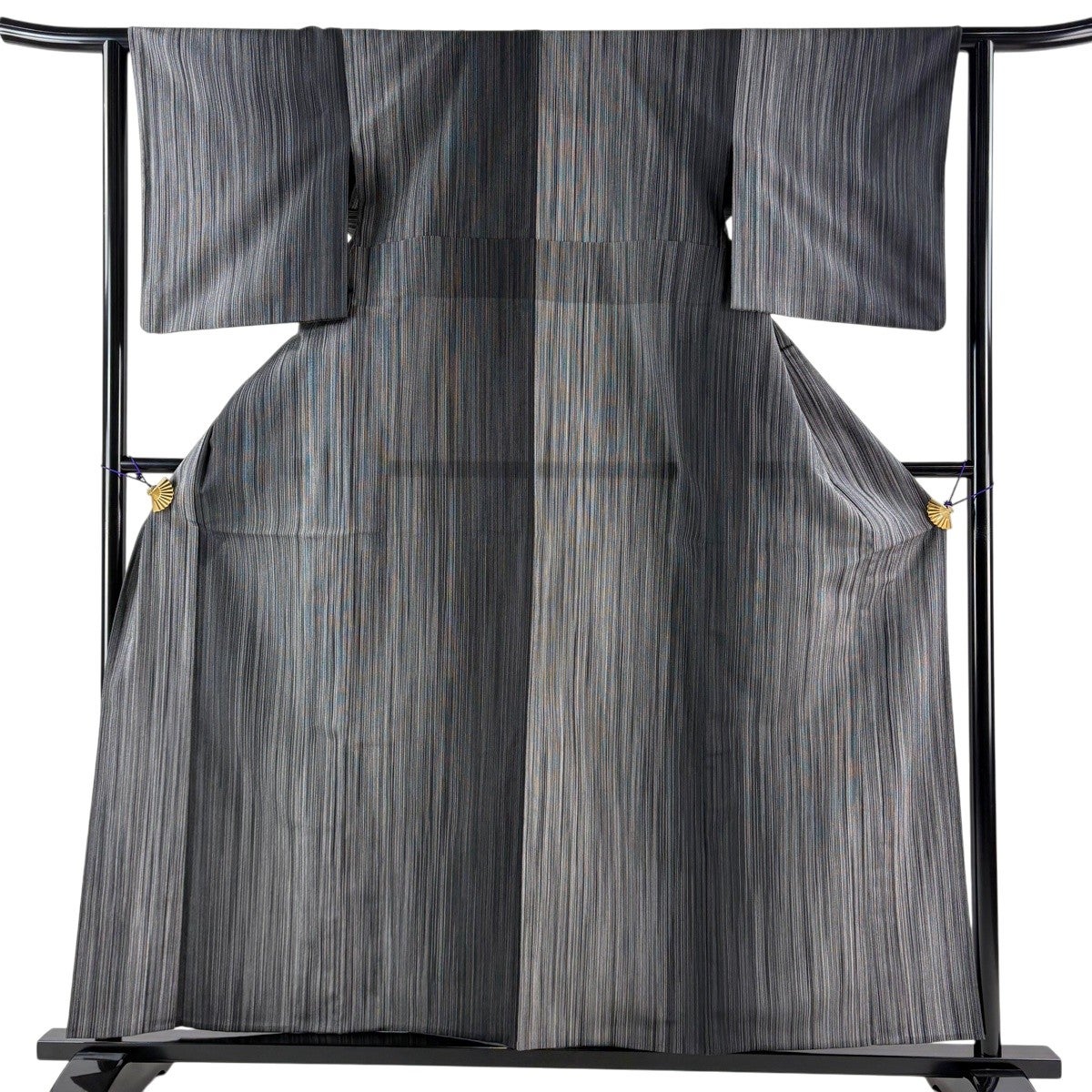 美品】 お召 身丈162.5cm 裄丈65cm M 単衣 本塩沢 やまだ織 証紙あり