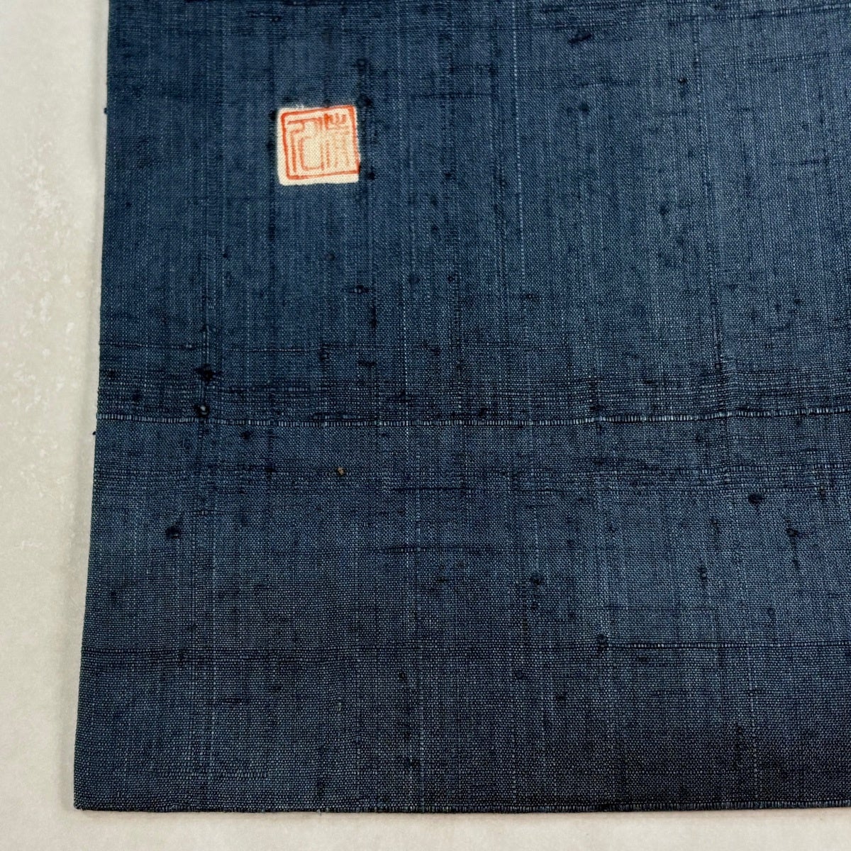 20%OFF 名古屋帯 逸品 落款あり 紬地 下平清人 草花 紅型 藍色 正絹
