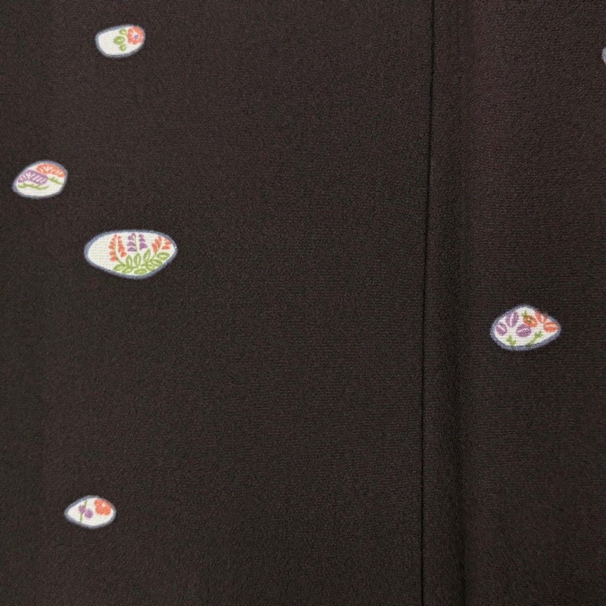 70%OFF 【美品】 小紋 身丈155cm 裄丈62cm S 袷 松竹梅 草花 焦茶色