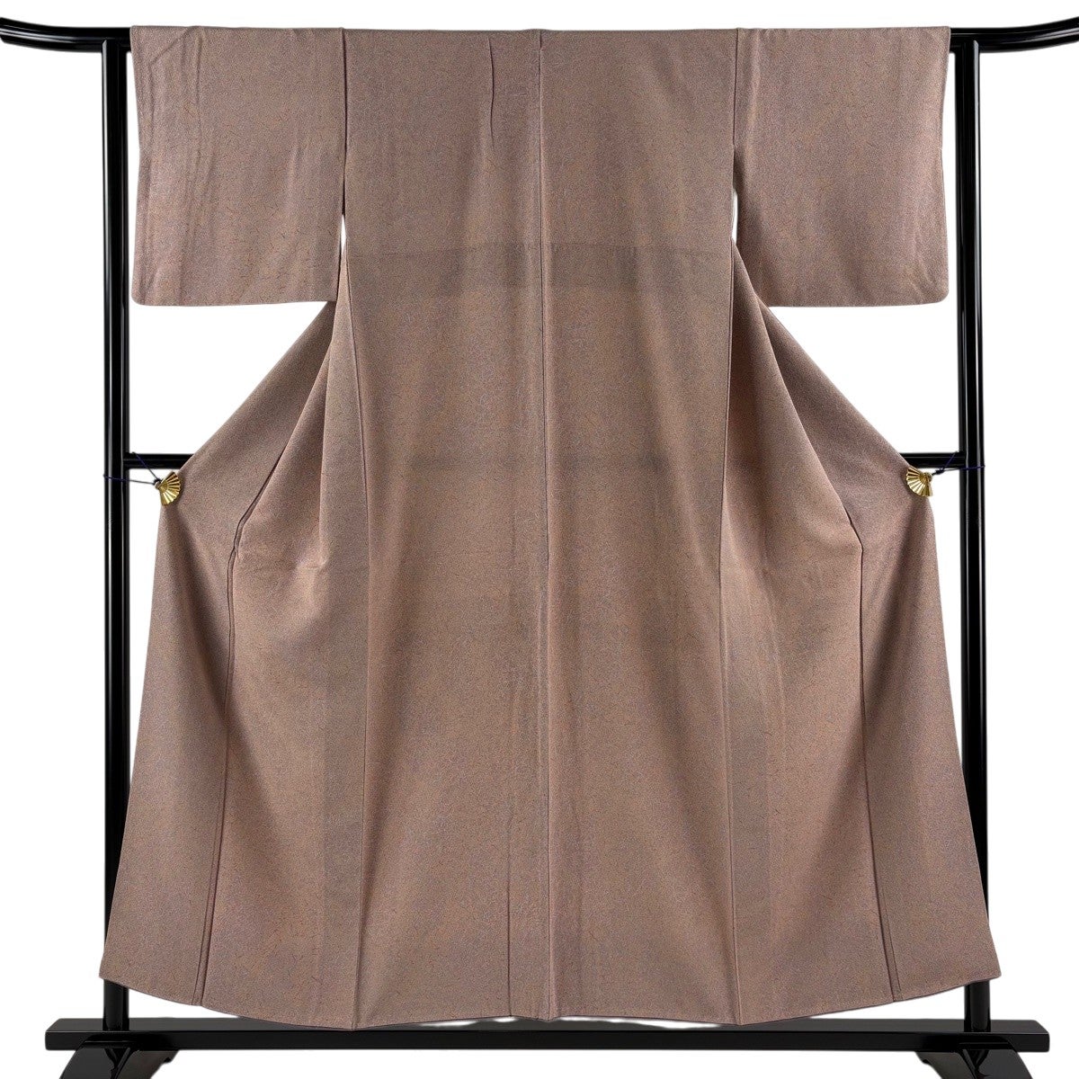 美品】 小紋 身丈153cm 裄丈62.5cm S 袷 幾何学模様 ぼかし 小豆色