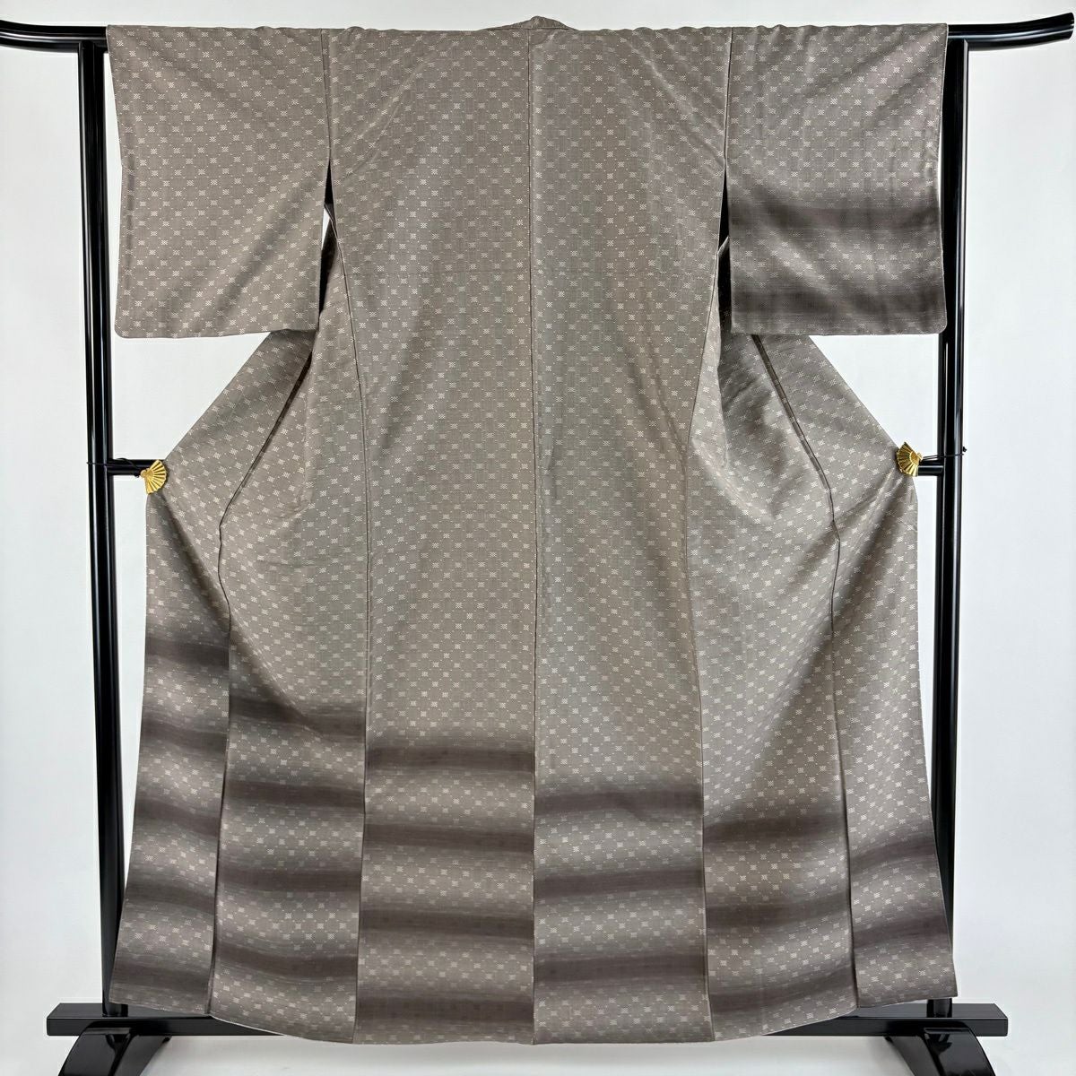 美品】 付下げ 身丈162.5cm 裄丈65cm M 袷 紬地 草花 寄せ柄 染め分け