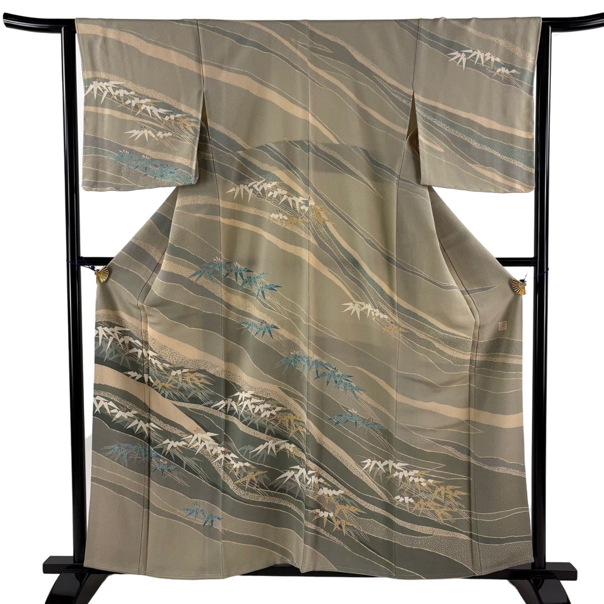 訪問着 身丈161cm 裄丈69.5cm L 袷 落款あり 緑 正絹 秀品｜中古・古着