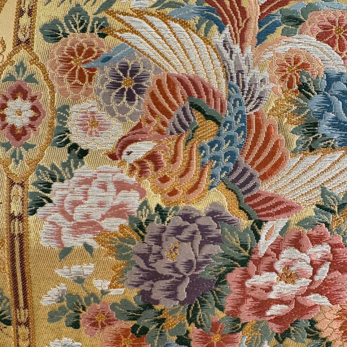 明綴れ 色紙に花鳥の図 生成色 多色 金銀 袋帯 A797-2【中古】 楽天市場】明綴 帯の通販