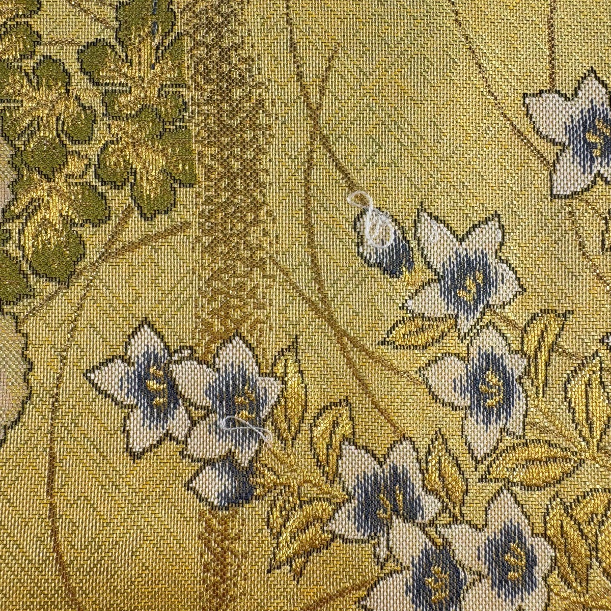 30%OFF 【美品】 袋帯 秀品 琳派名作集 草花 鴛鴦 金糸 箔 金色 お太鼓
