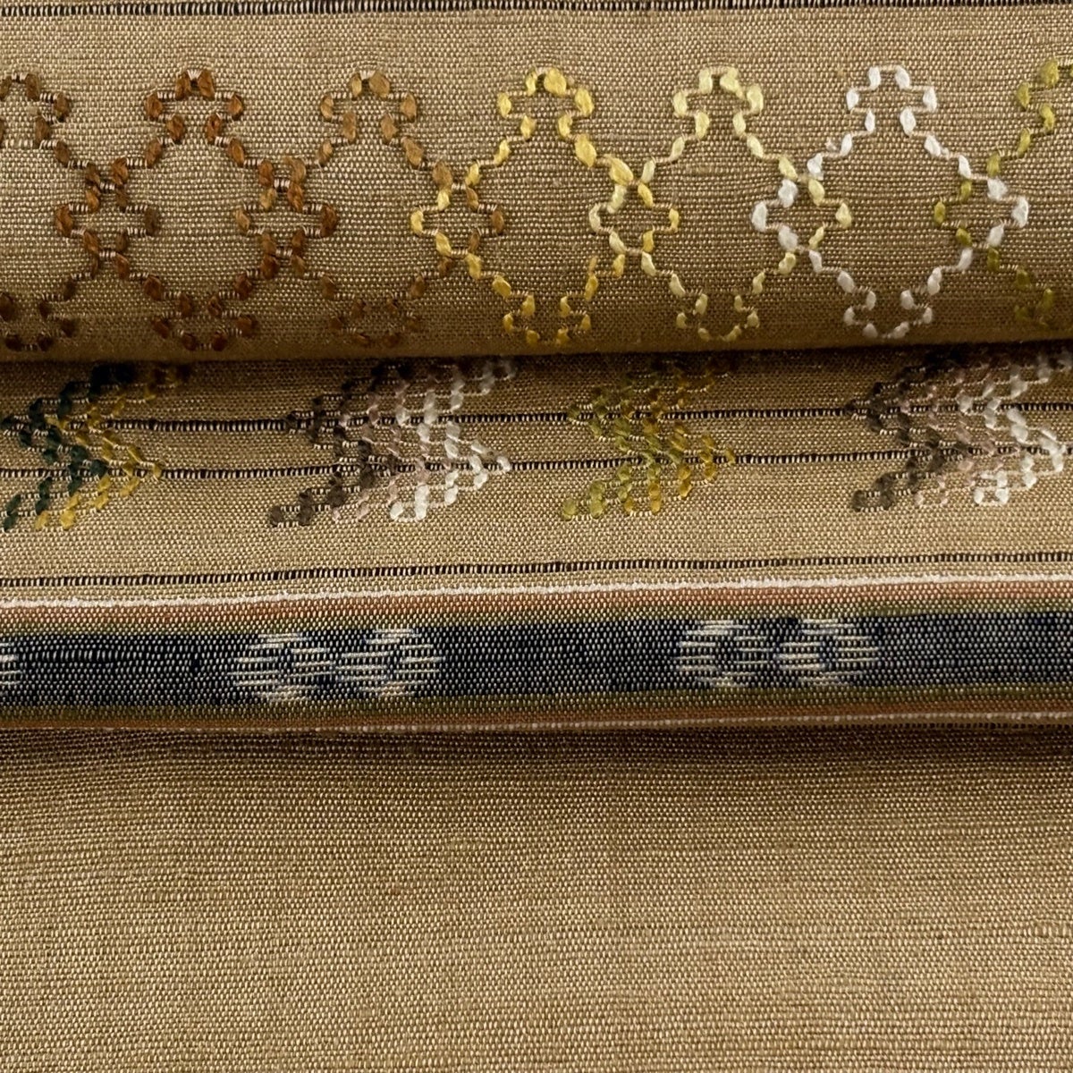 20%OFF 【美品】 名古屋帯 逸品 落款あり 証紙あり 首里手花織 幾何学