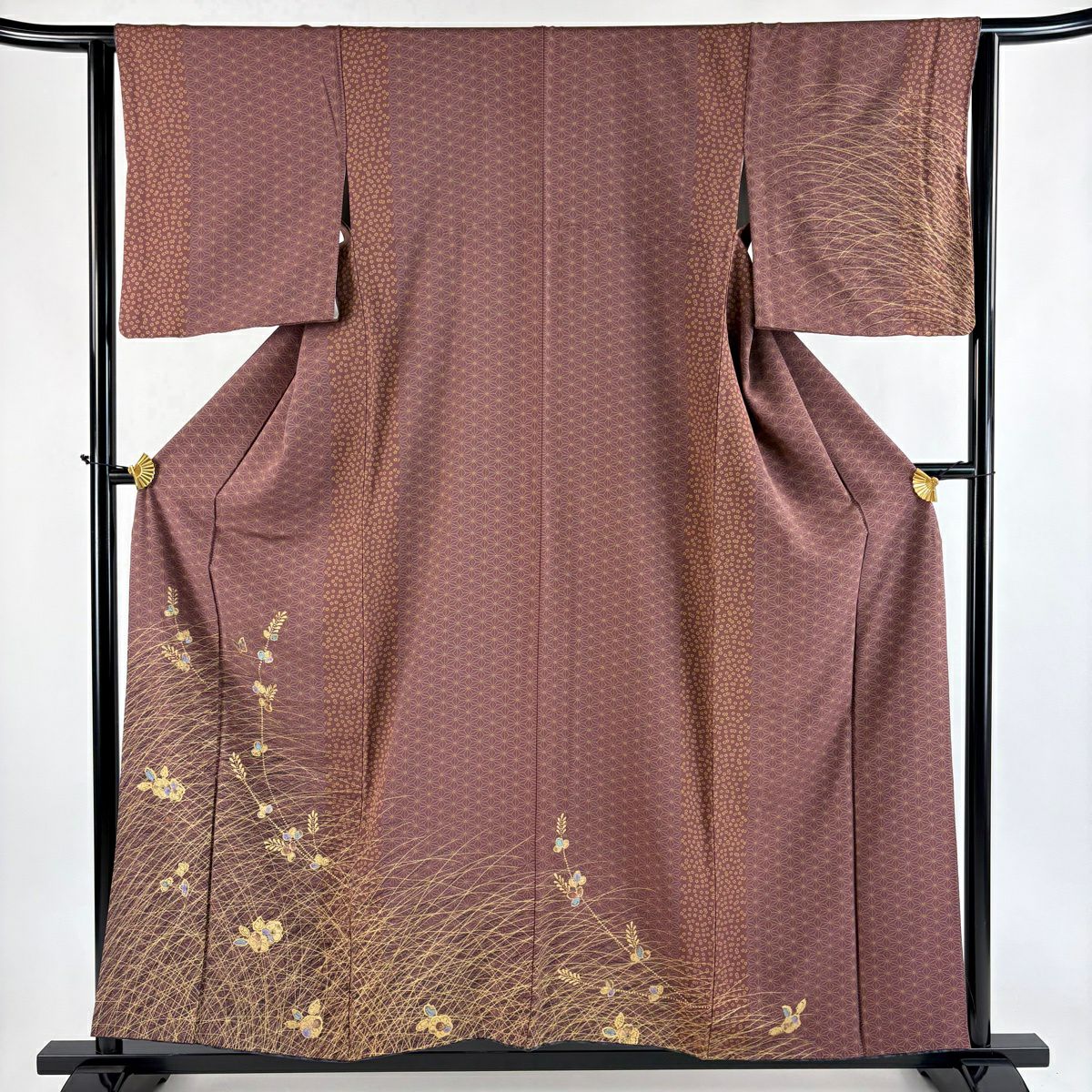 訪問着 身丈152.5cm 裄丈65.5cm M 袷 落款あり 辻が花柄 絞り ぼかし