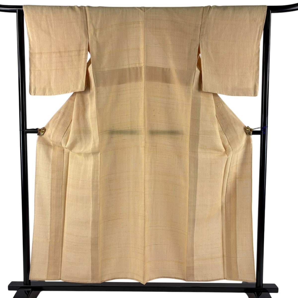 美品】 紬 身丈154.5cm 裄丈64cm M 薄物 夏紬 幾何学模様 薄青緑 正絹
