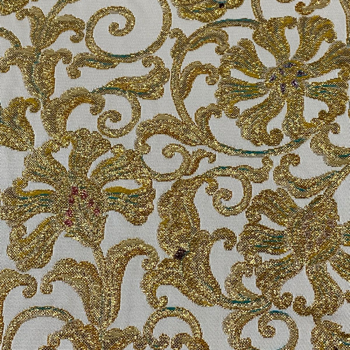 袋帯 逸品 龍村平蔵 落款あり 国宝華篭文 関西仕立て 花唐草 金糸 箔
