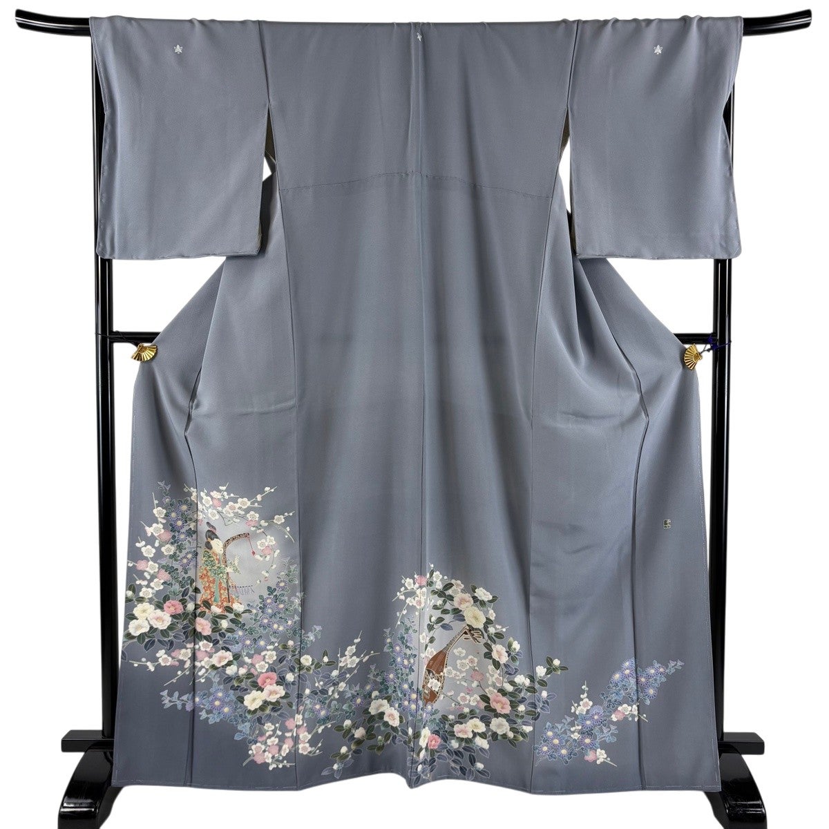 色留袖 身丈166cm 裄丈68cm 正絹 名品 【中古】 色留袖 身丈166.5cm 裄丈68.5cm L 袷 関口遼一 落款あり 童 草花