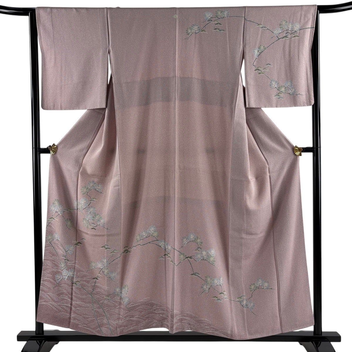 訪問着 身丈159cm 裄丈65cm M 袷 桜 鬘帯 金糸 金彩 薄紫 正絹 秀品