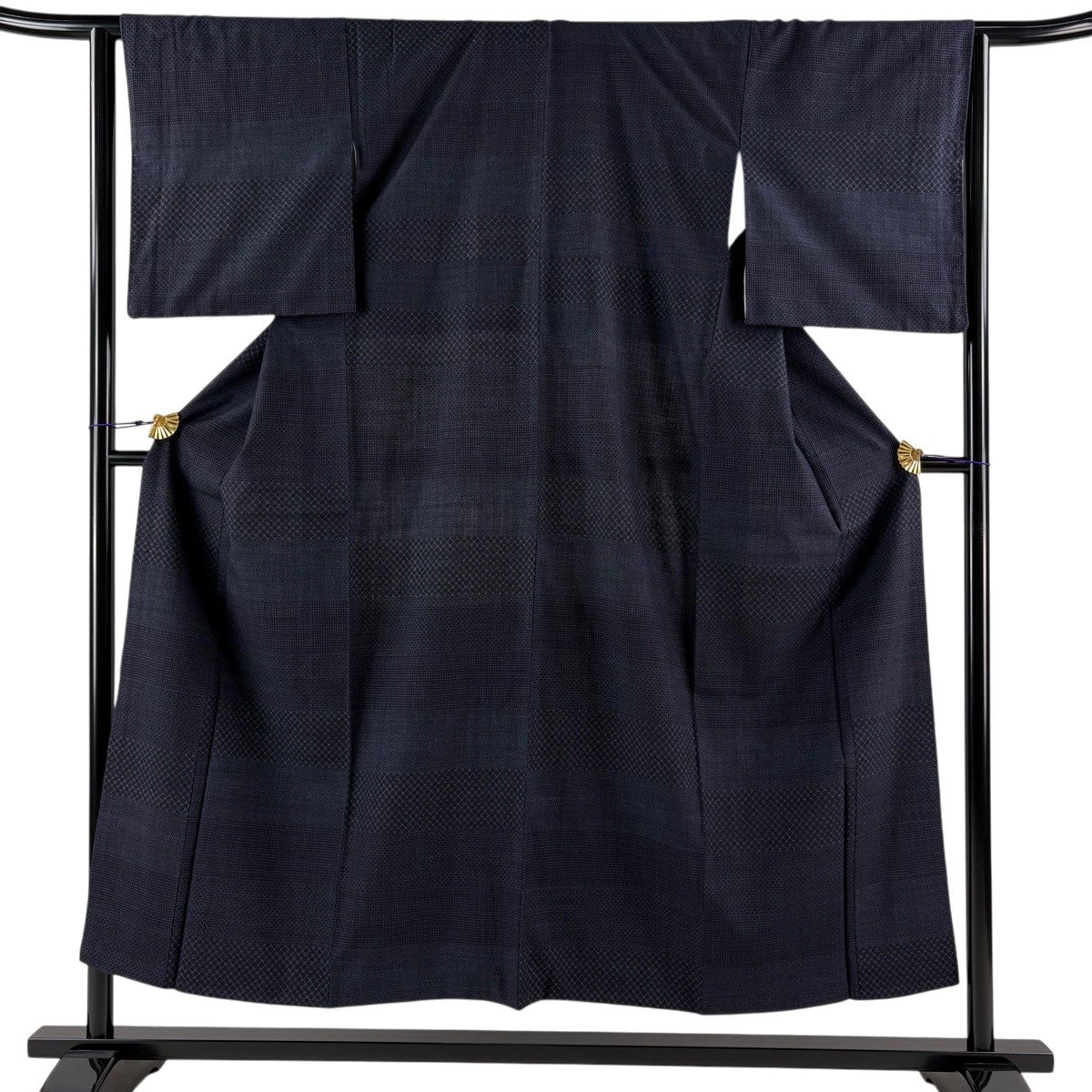 美品】 結城紬 身丈152cm 裄丈64cm M 袷 本場結城紬 宮崎株式会社 証紙